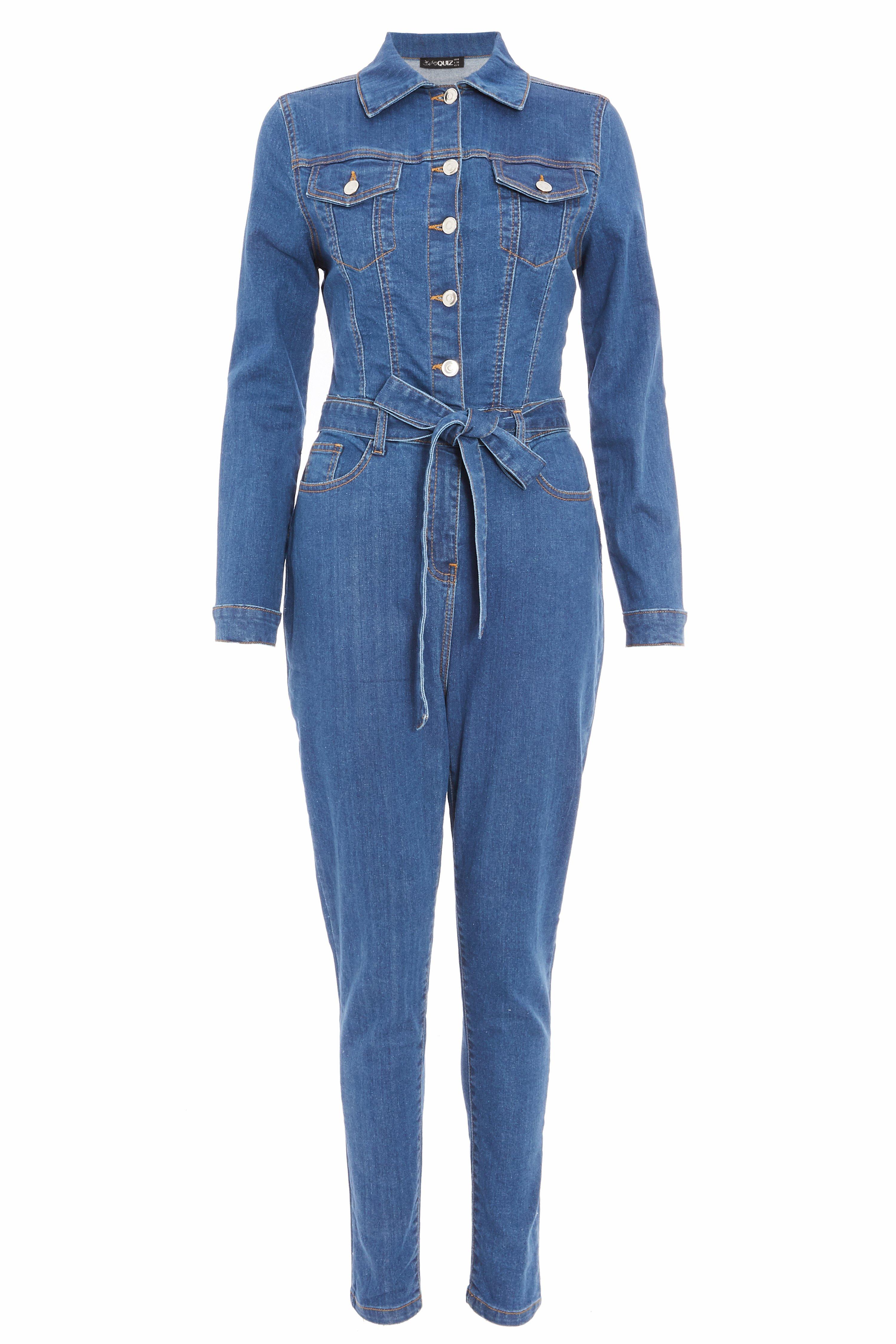 quiz denim jumpsuit
