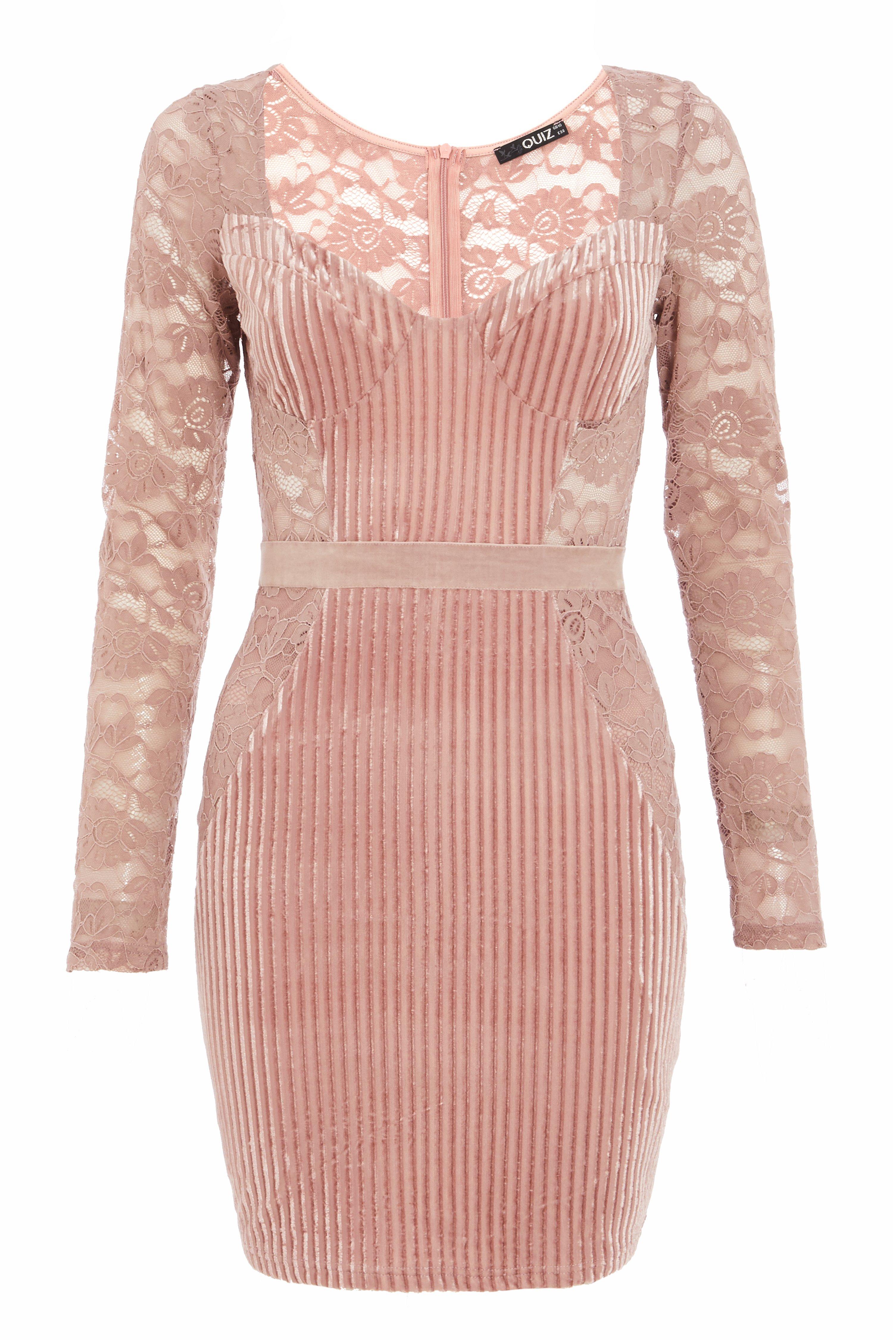beige lace bodycon dress