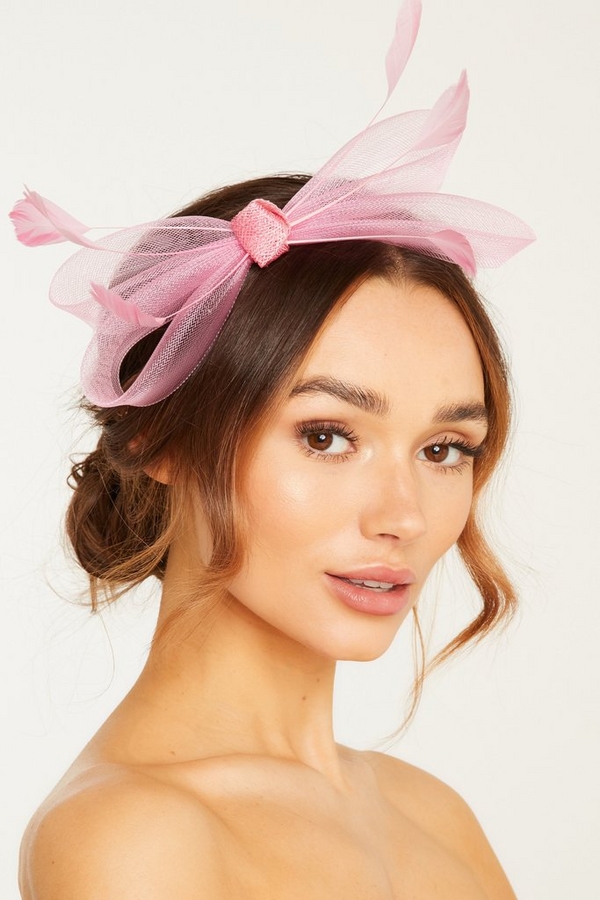 Pink Bow Headband Fascinator Quiz Clothing