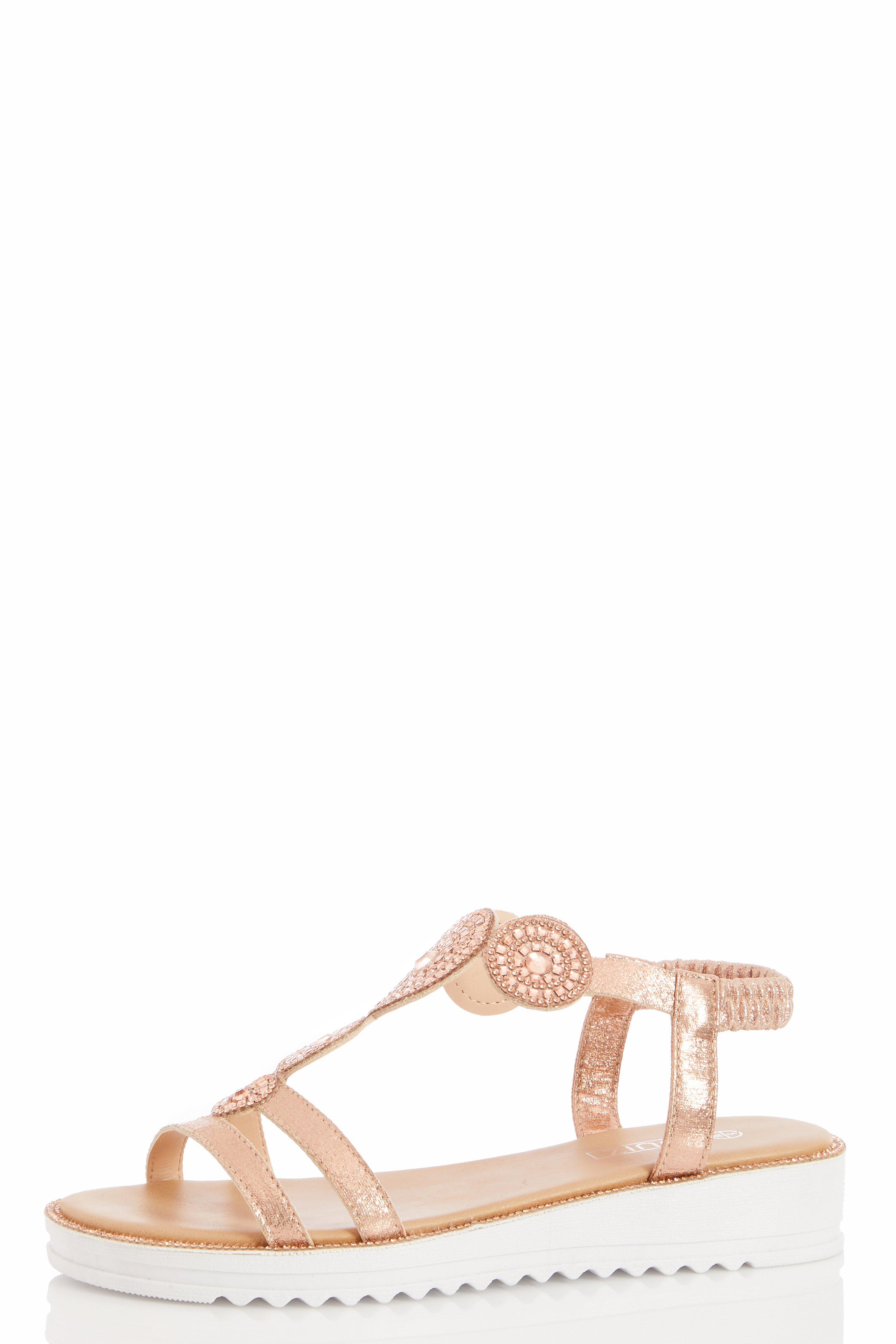 comfortable rose gold sandals