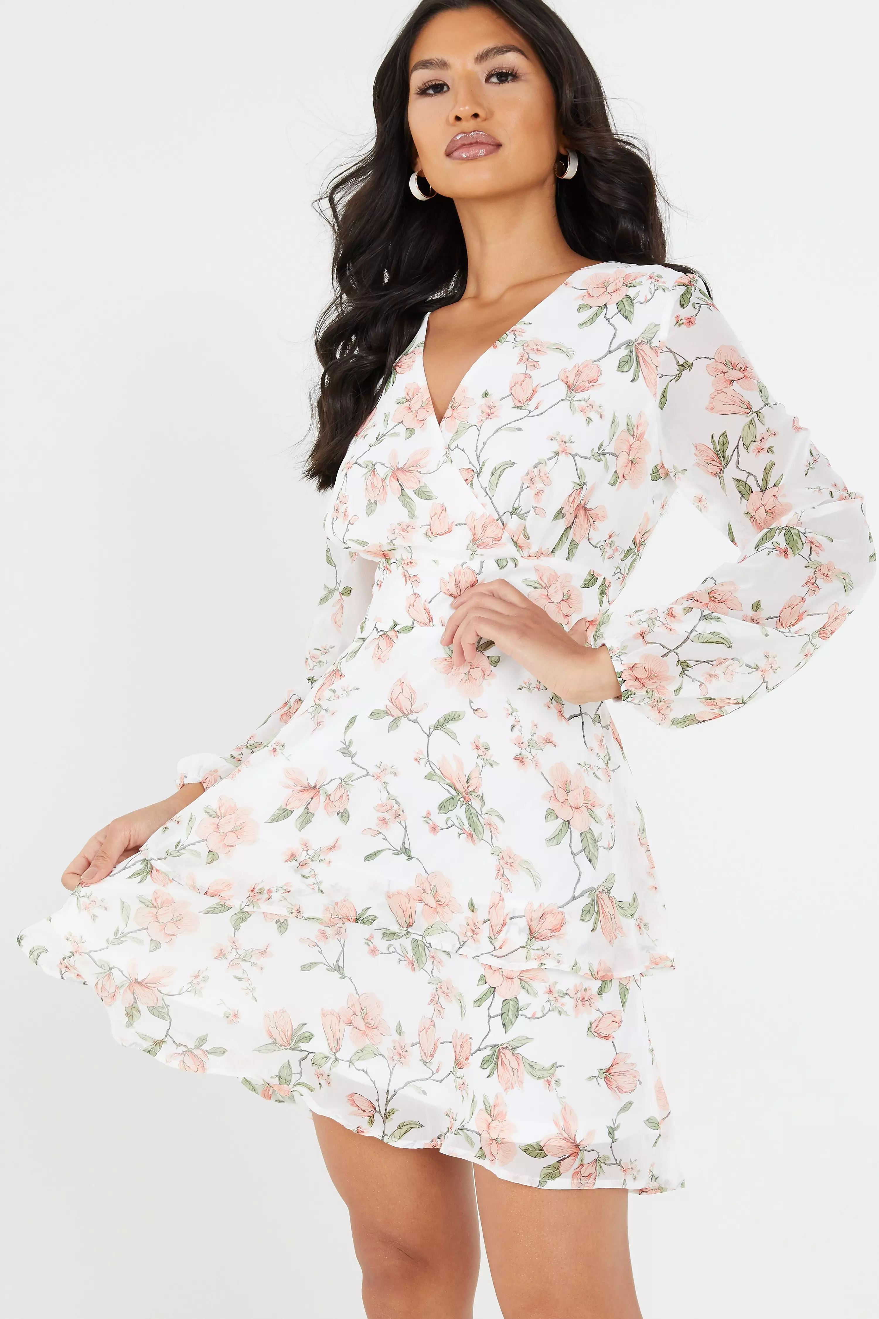 quiz white floral dress