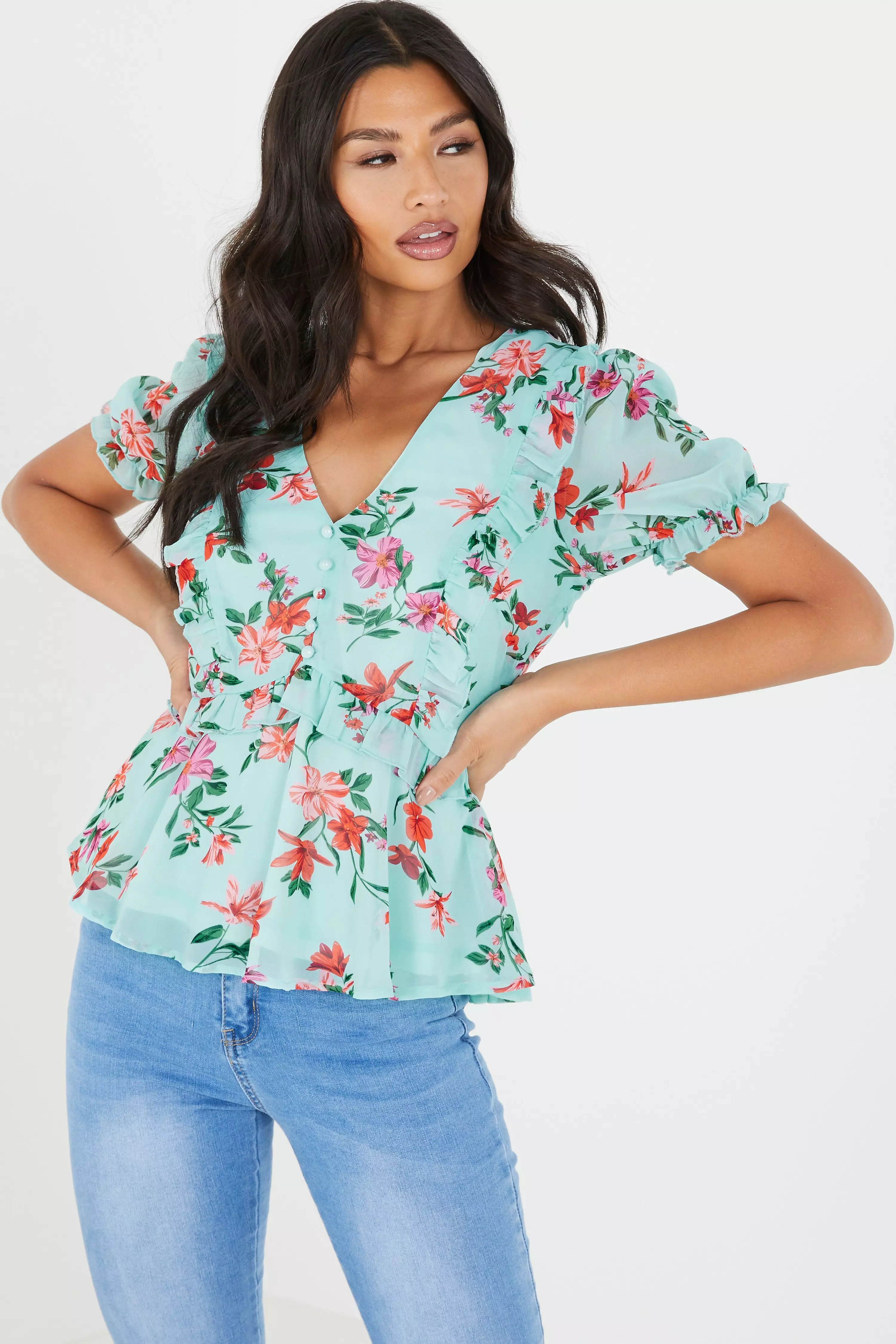 mint peplum top