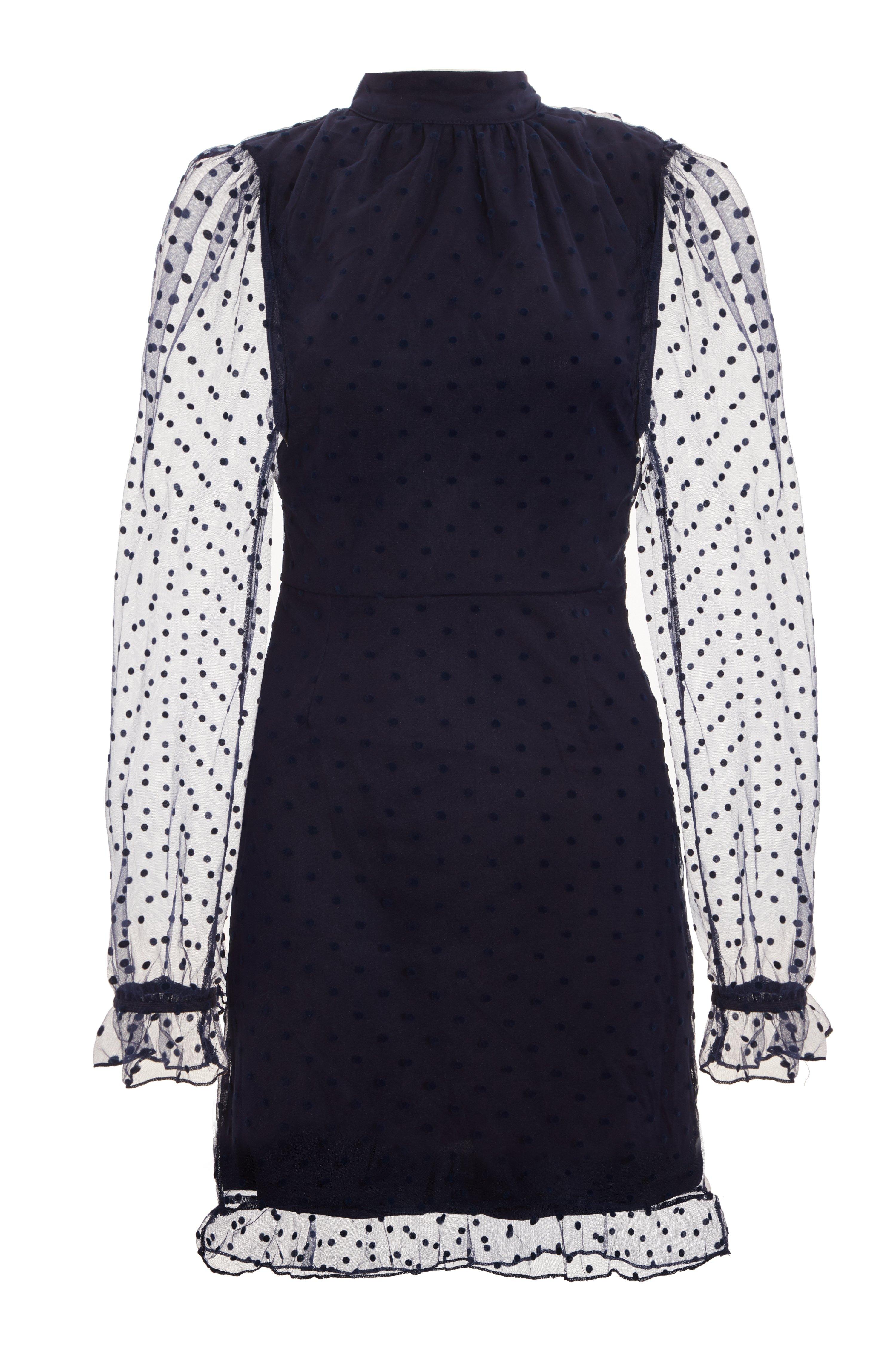 quiz navy polka dot dress