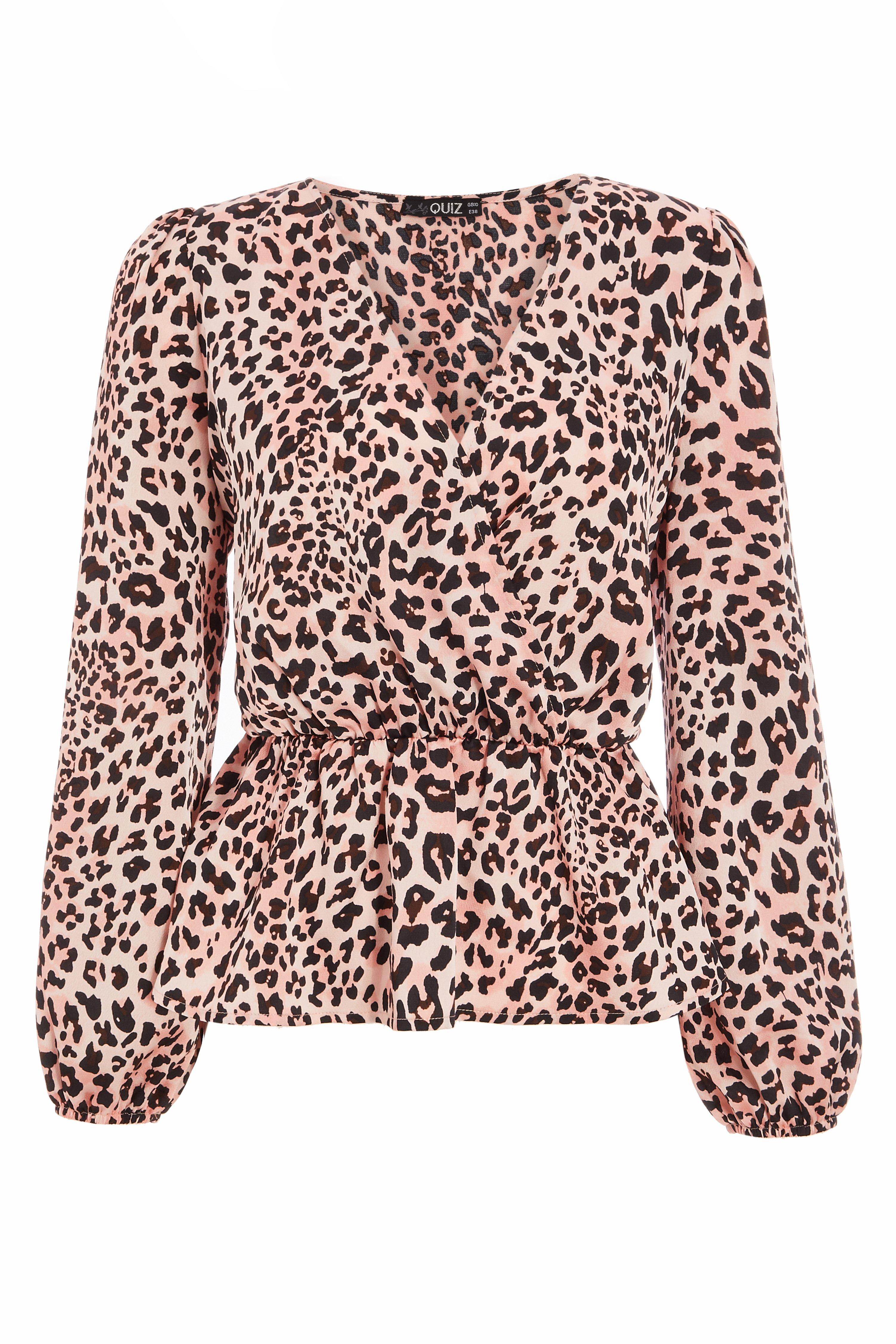 quiz leopard print peplum top