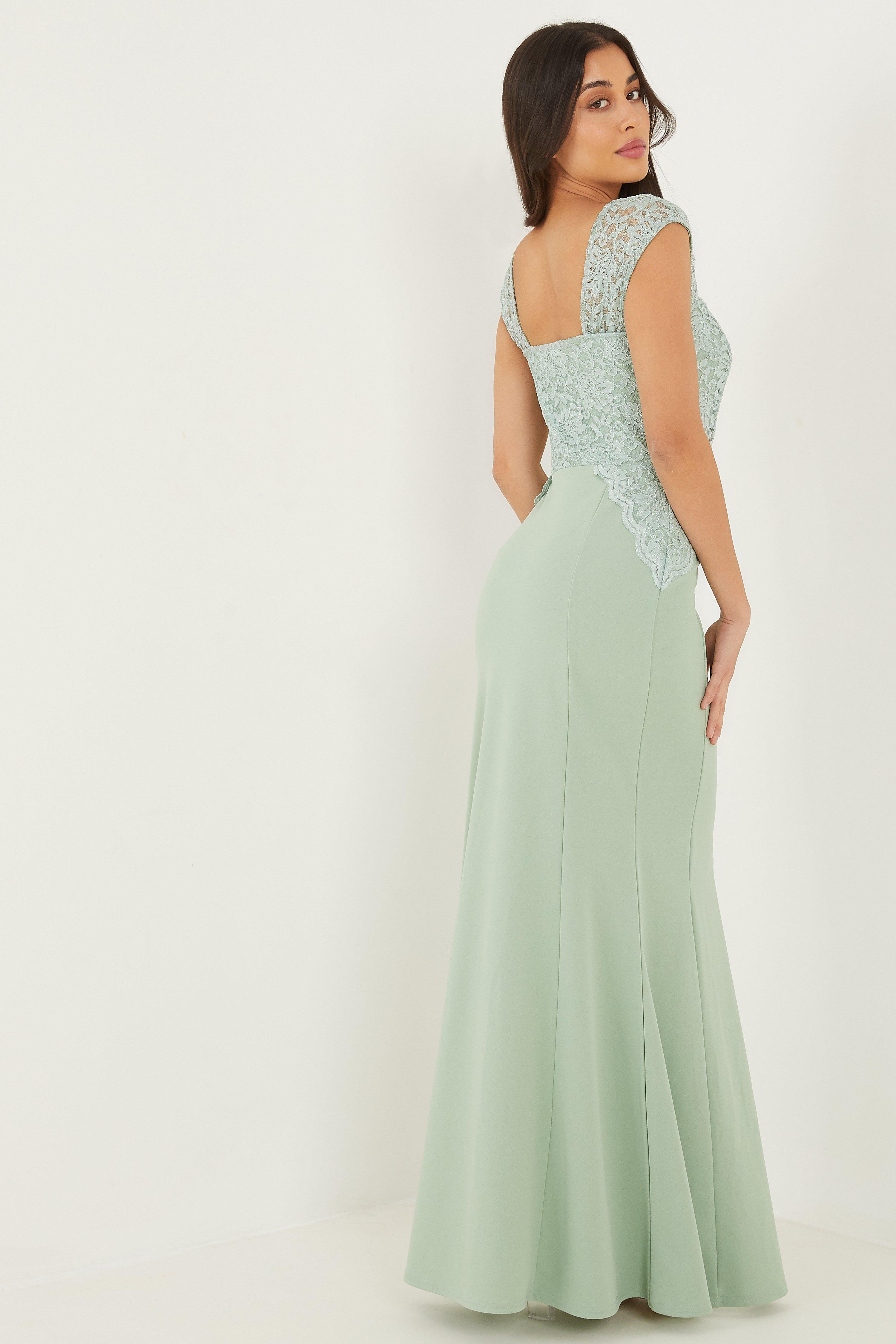 sage lace maxi dress