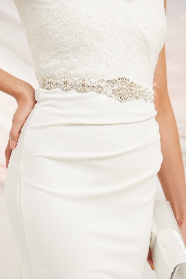 Bridal White Diamante Belt