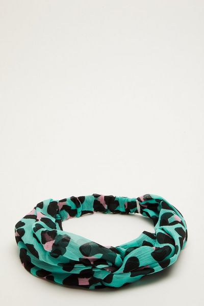 Green Leopard Print Headband