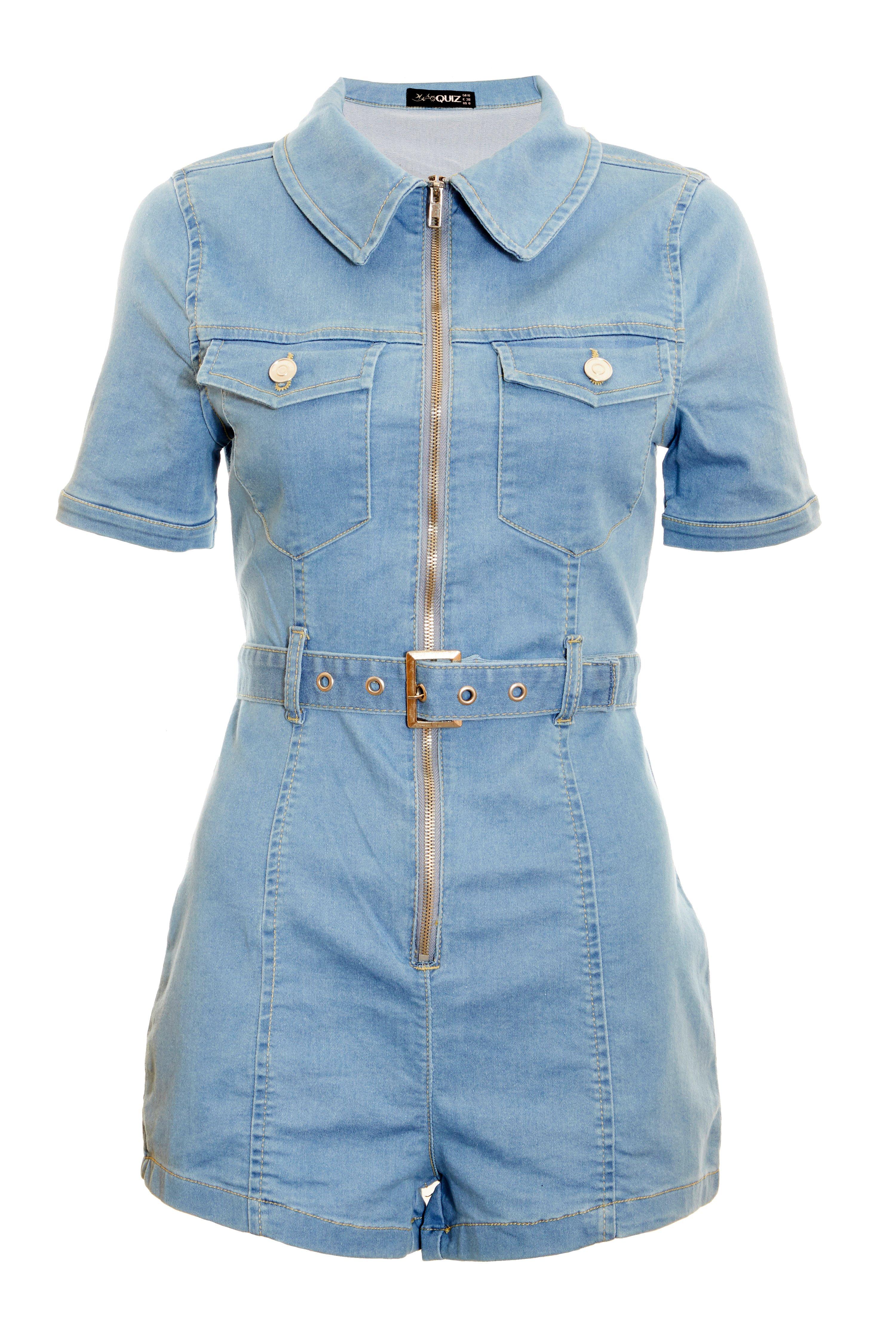 quiz denim playsuit