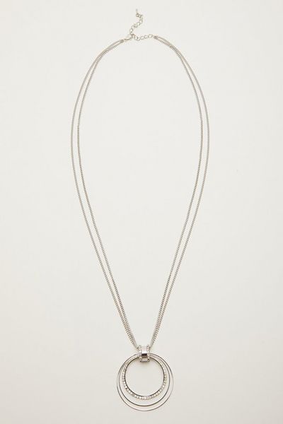 Silver Diamante Hoop Necklace