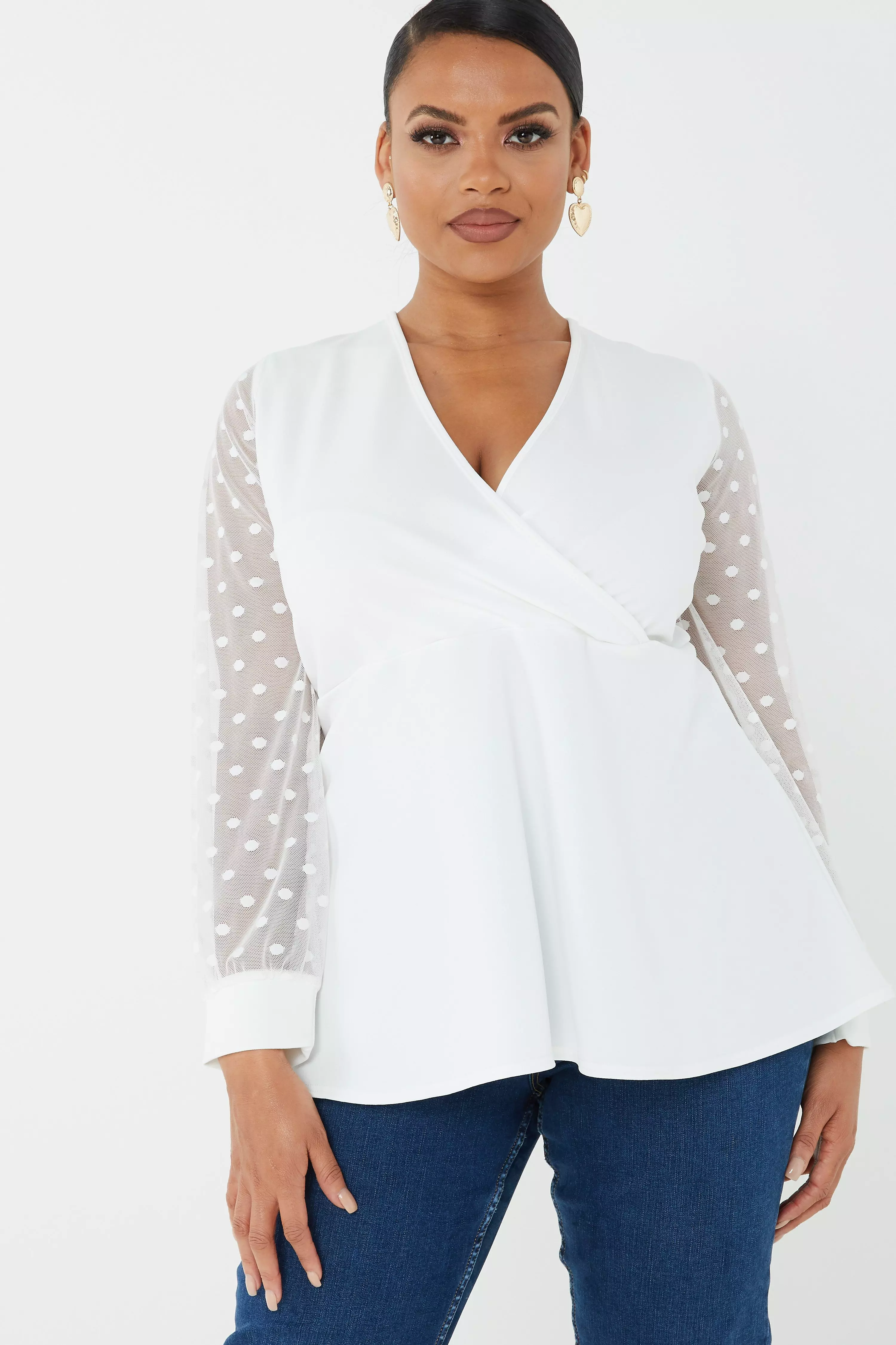 quiz white peplum top