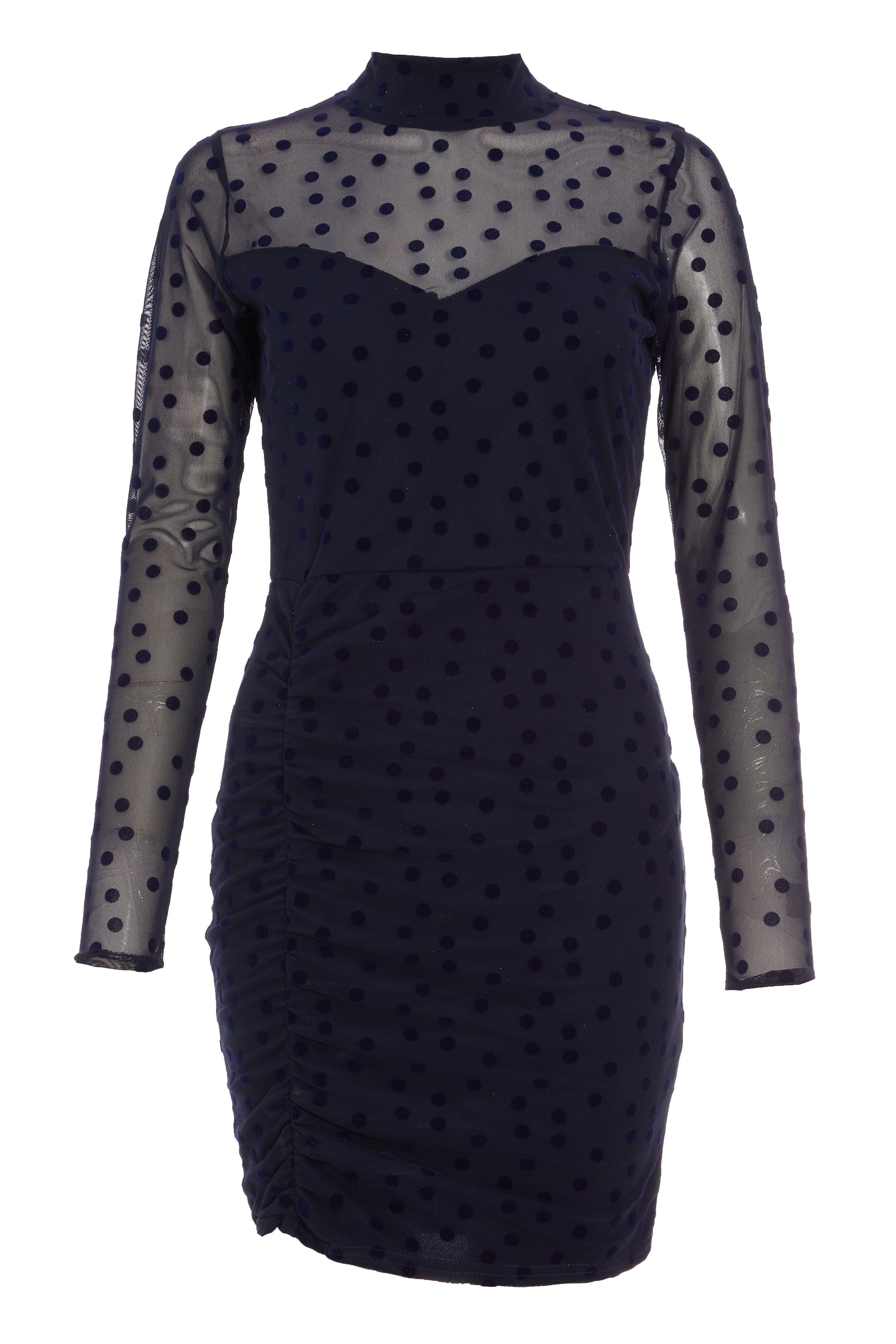 quiz navy polka dot dress