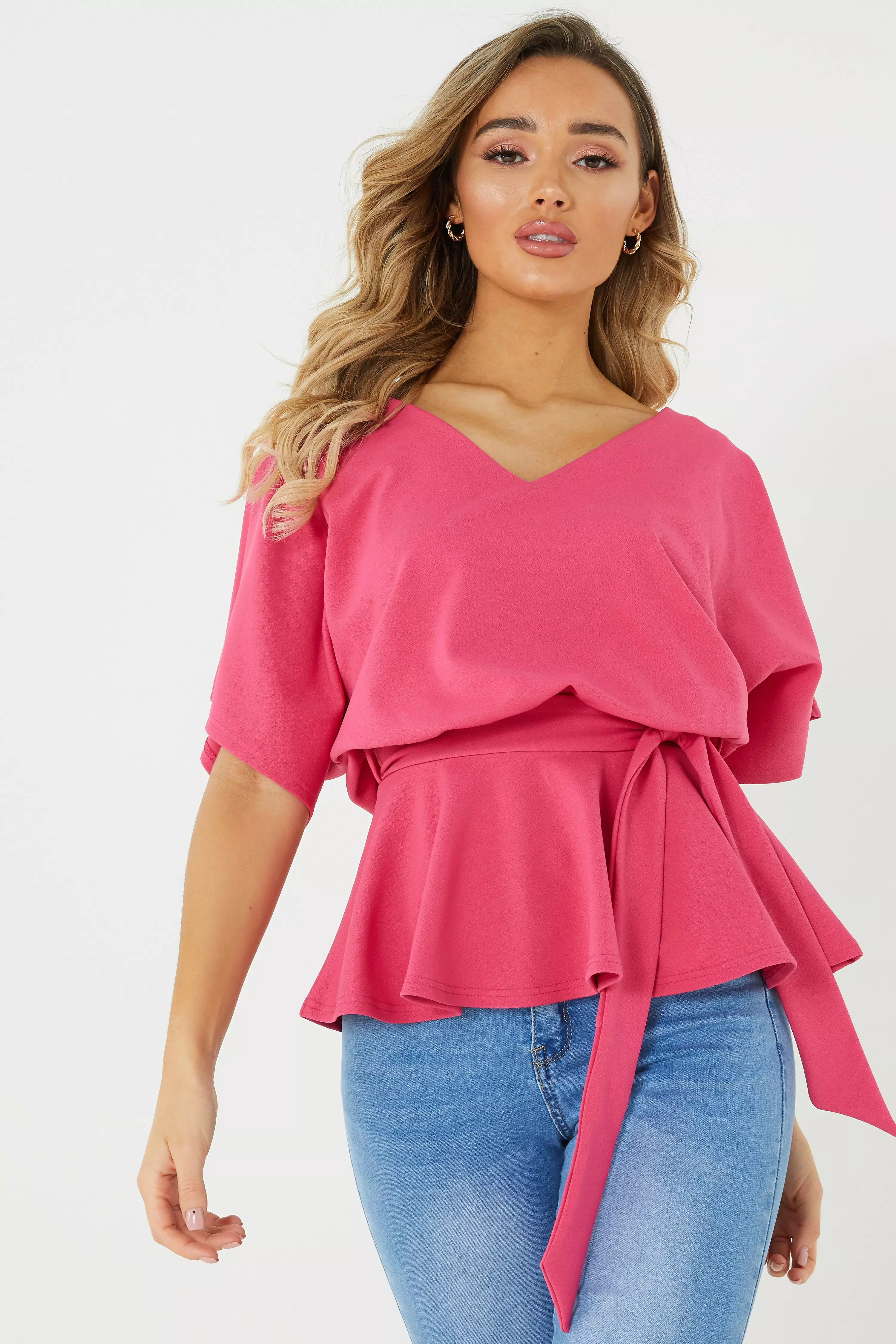 quiz pink batwing jumpsuit