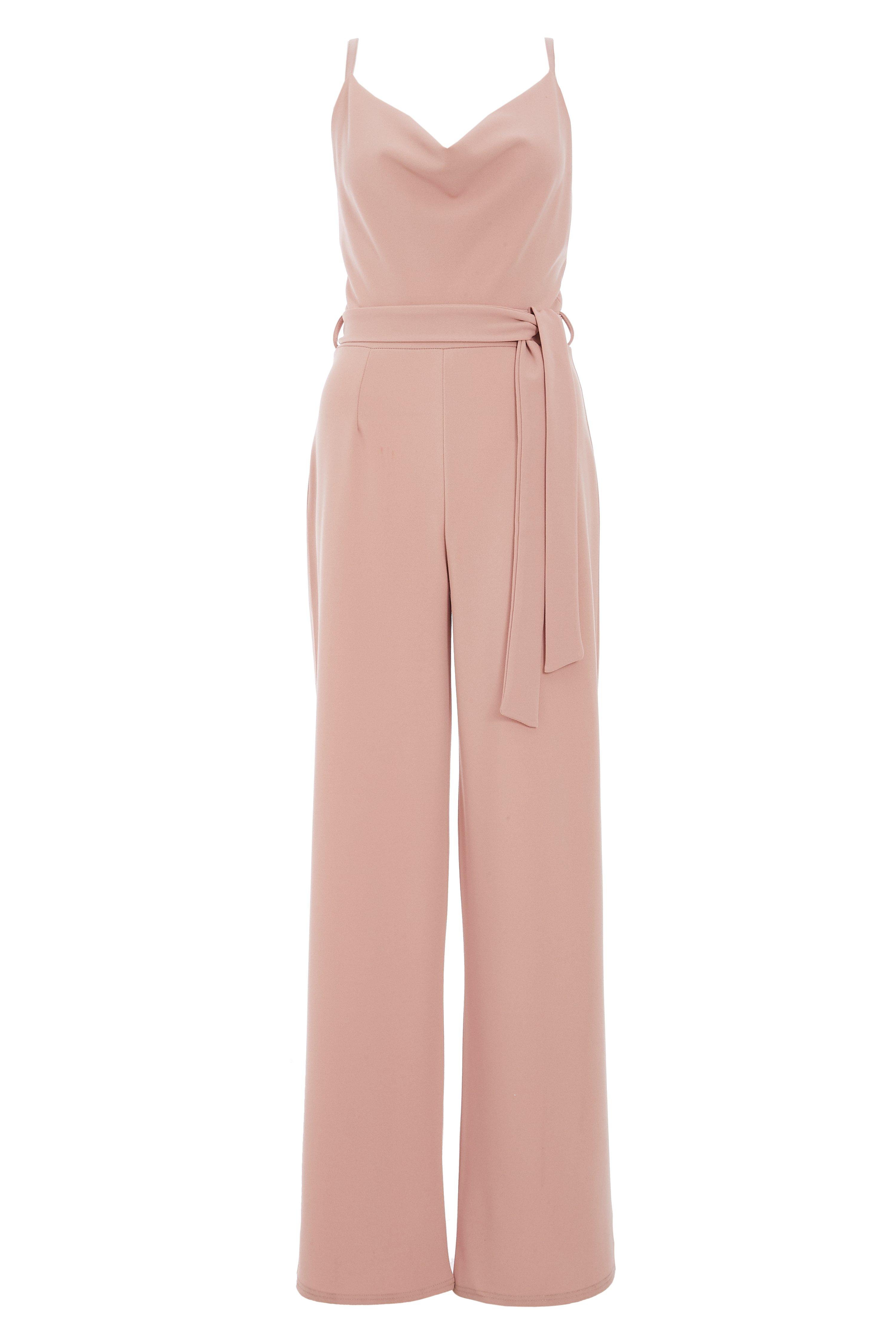Pink Cowl Neck Palazzo Jumpsuit - Quiz Clothing