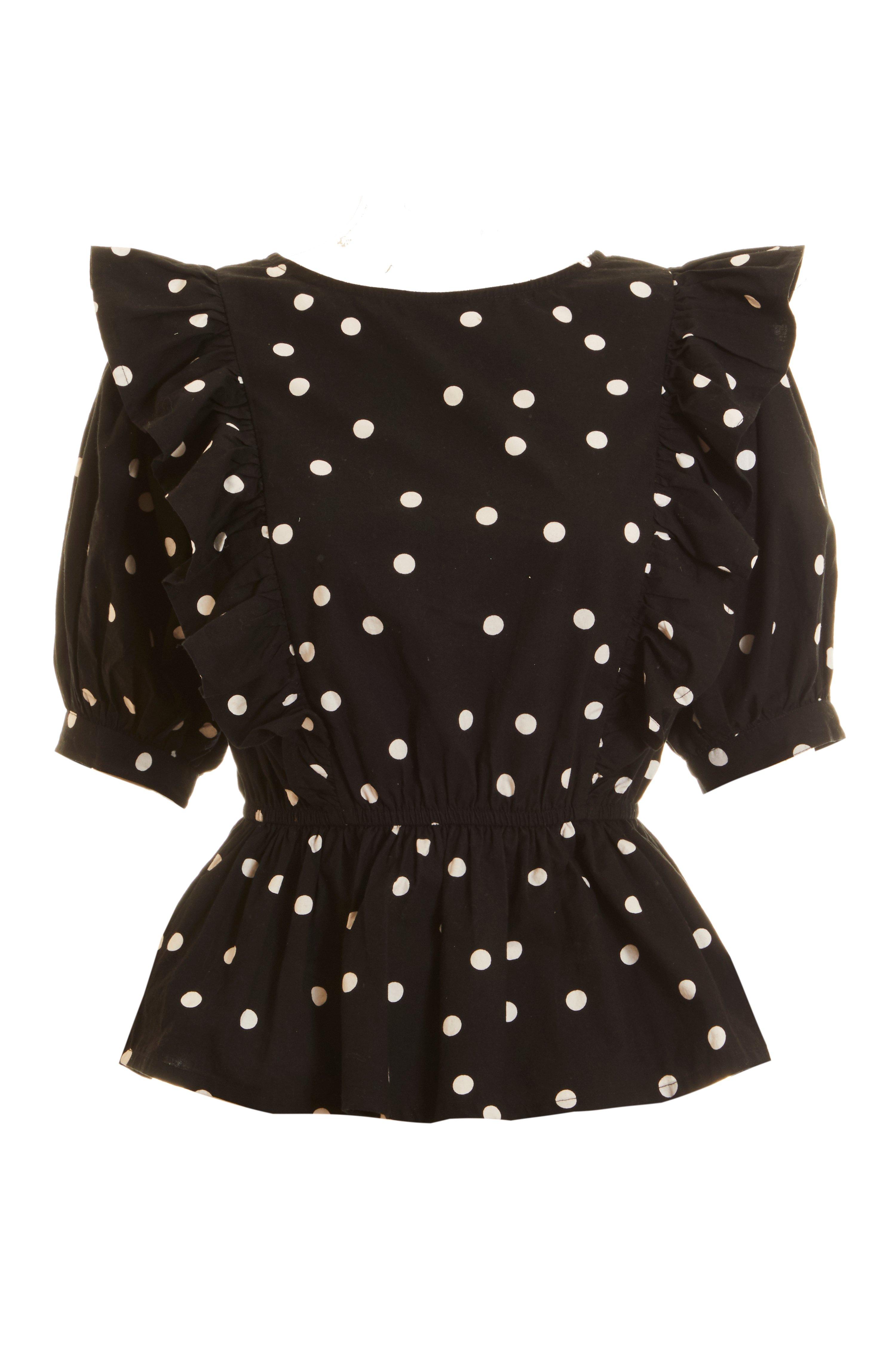 quiz polka dot top