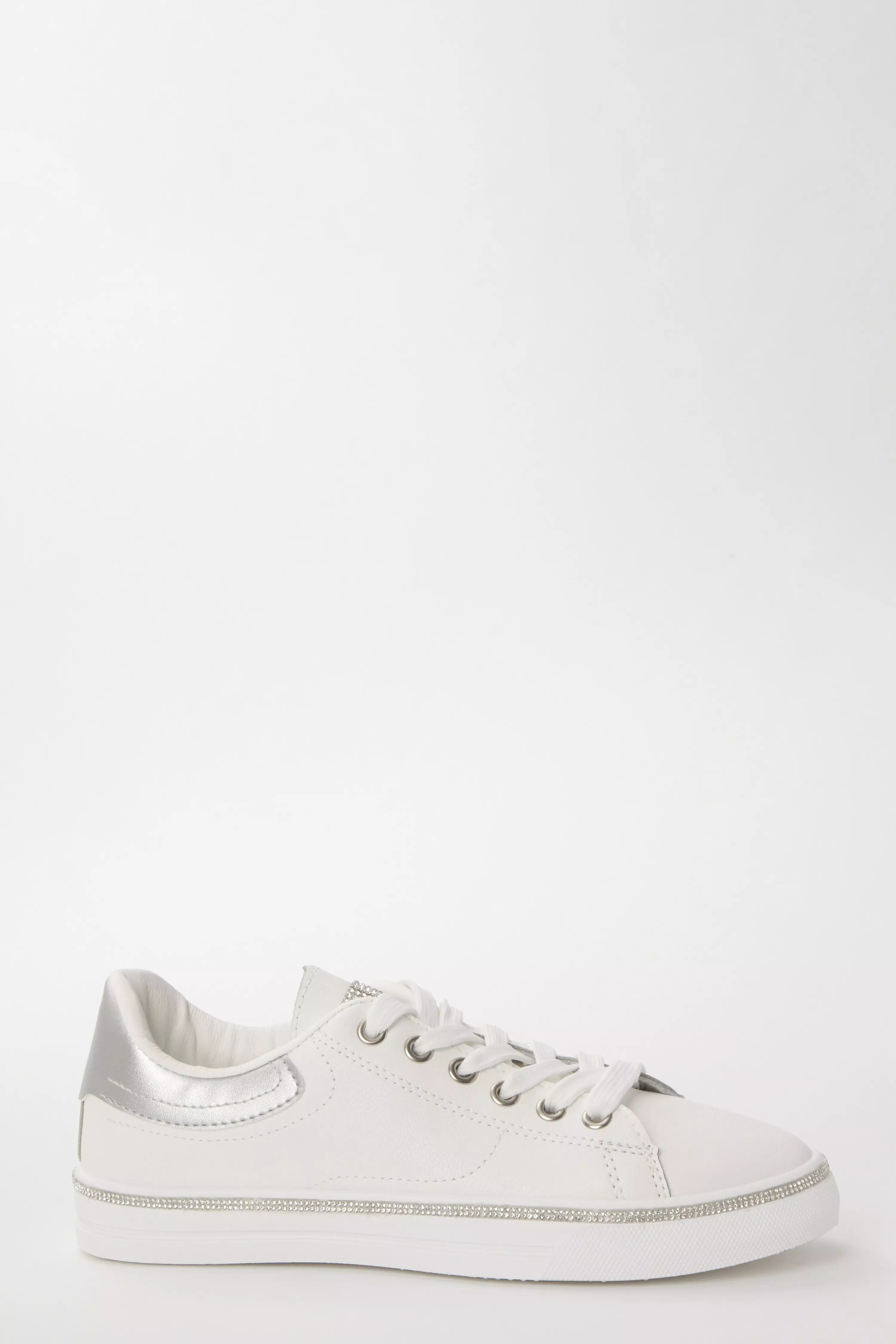 white embellished trainers