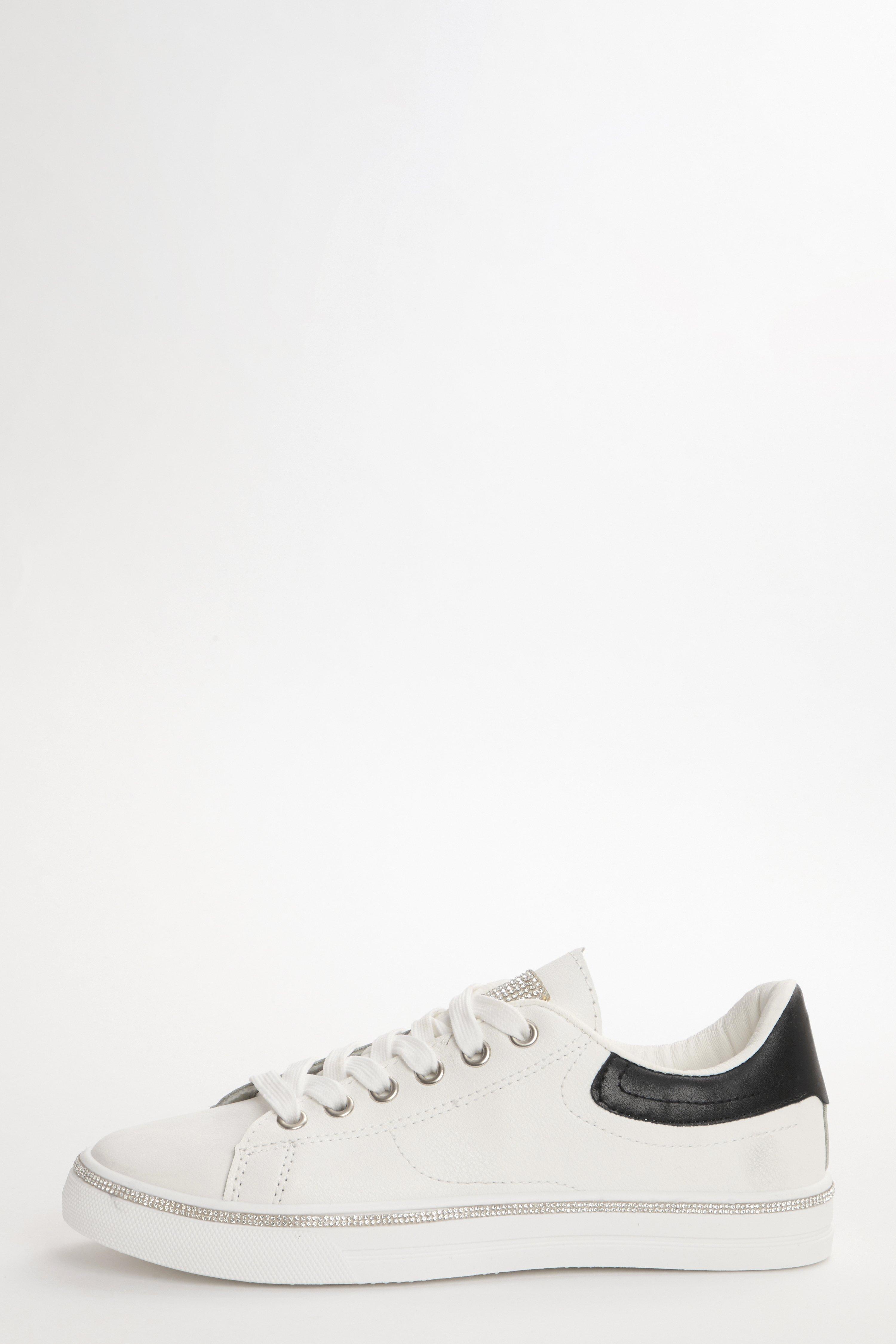 embellished white trainers
