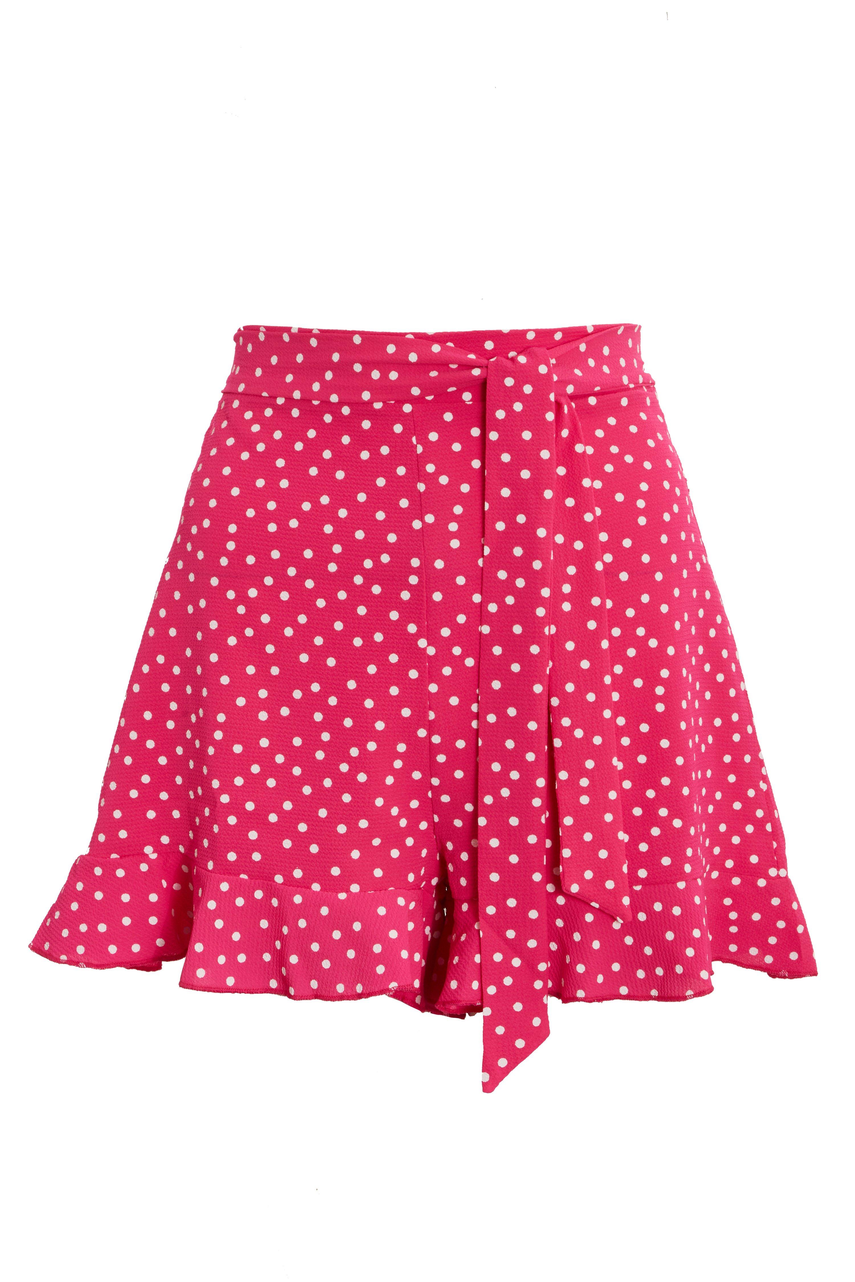 Pink & White Polka Dot Shorts Quiz Clothing