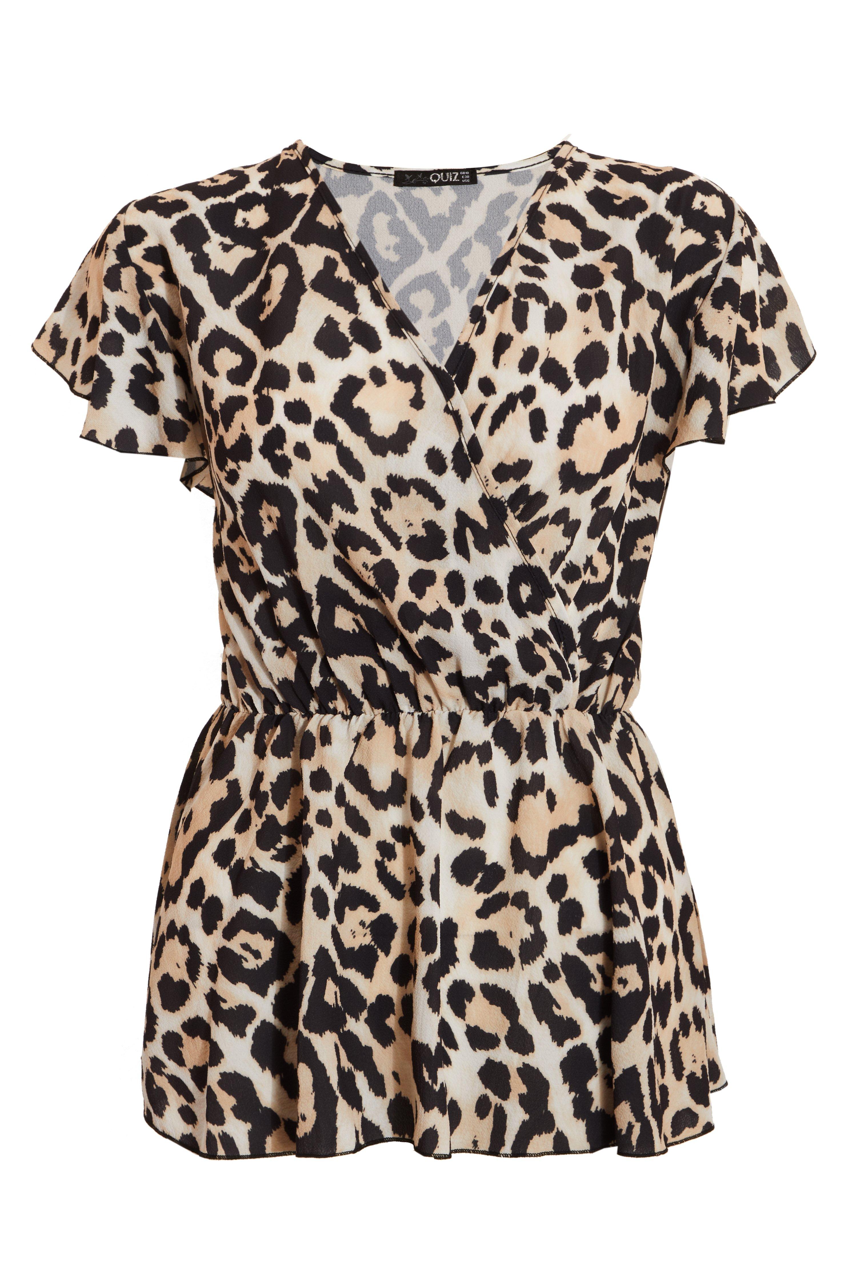 quiz leopard print peplum top