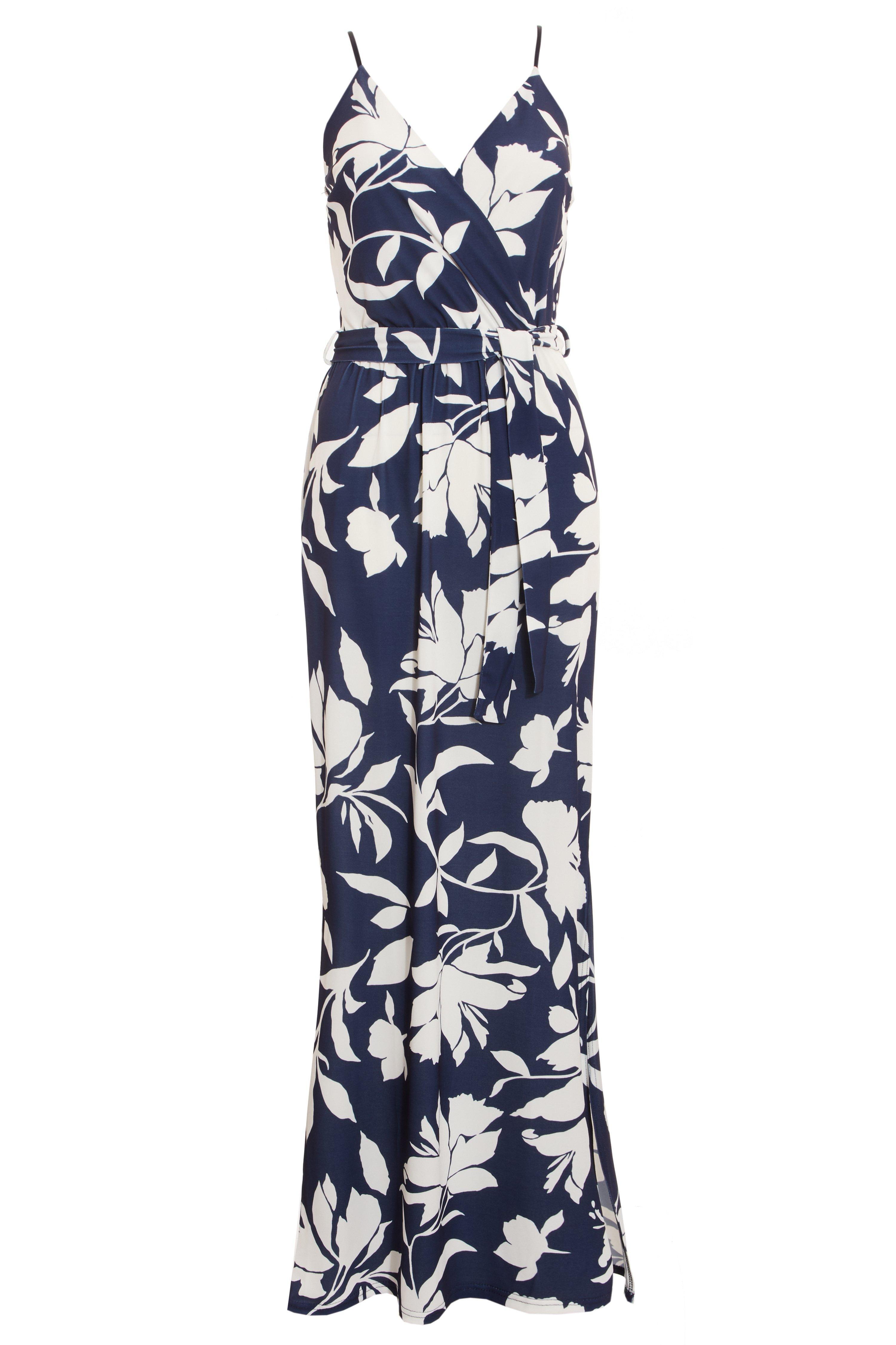 navy and white maxi