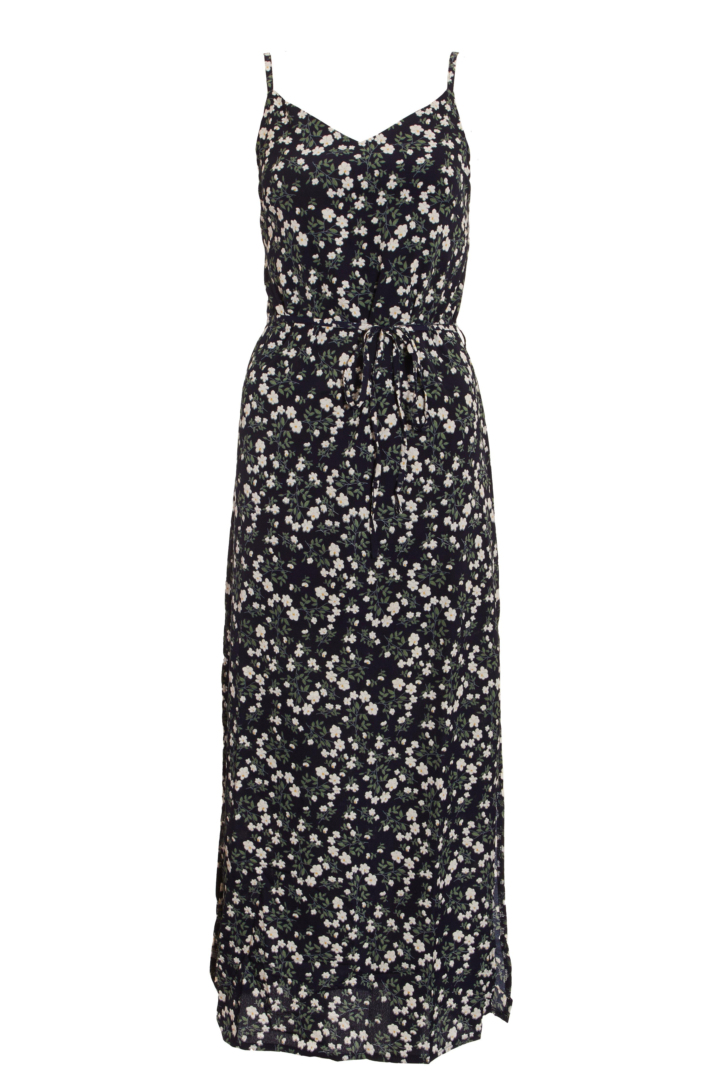 Navy & White Ditsy Floral Dress - Quiz Clothing