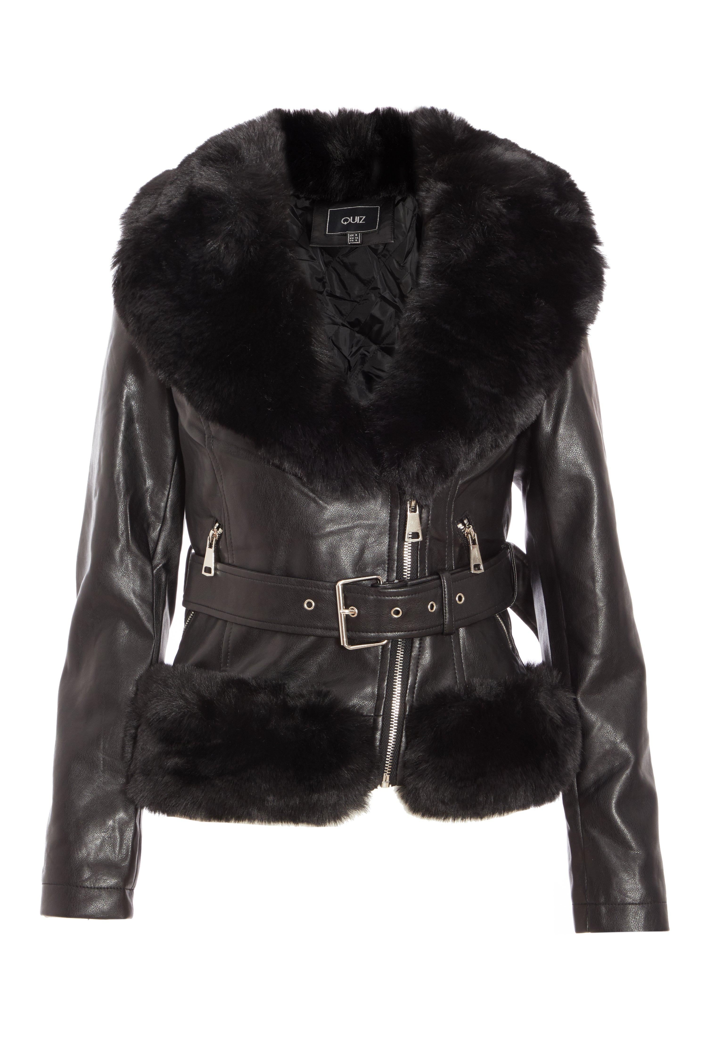 quiz faux fur jacket