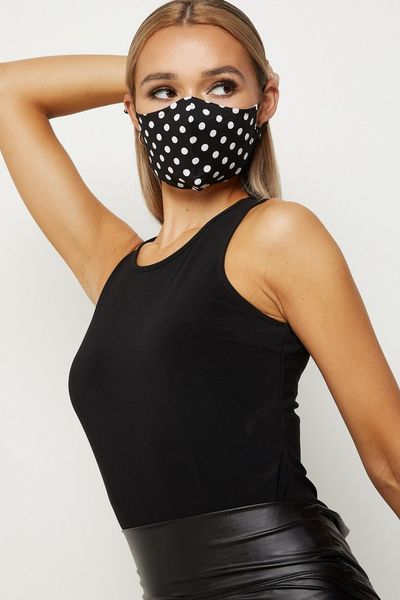 Black Polka Dot Fashion Face Mask
