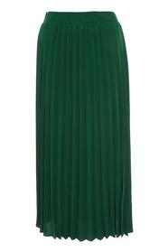 Bottle Green Satin Pleat Midi Skirt Quiz Clothing