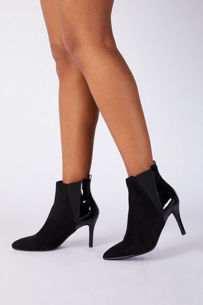 Black Faux Suede Ankle Boot