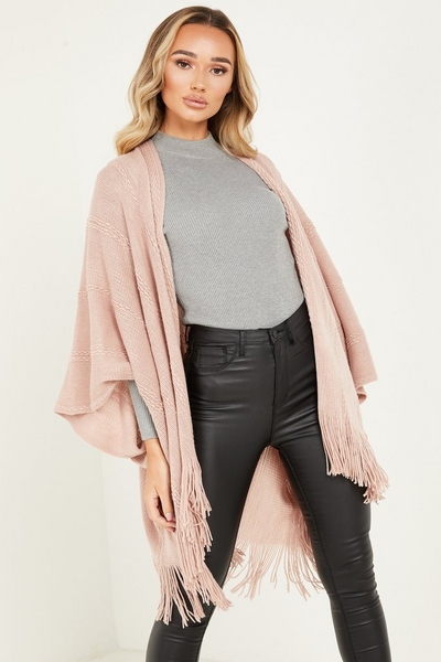 Pink Knitted Cape