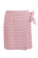Pink Check Wrap Mini Skirt