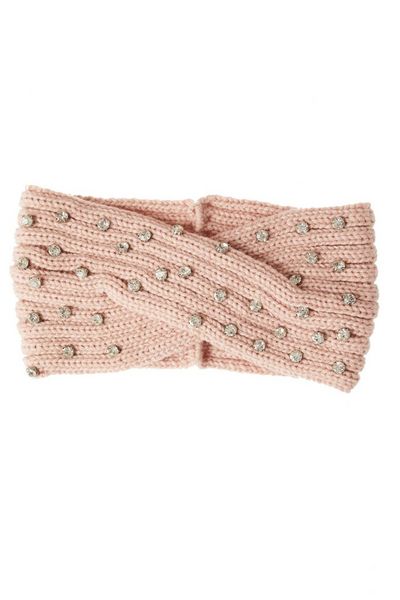 Pink Jewel Knit Headband