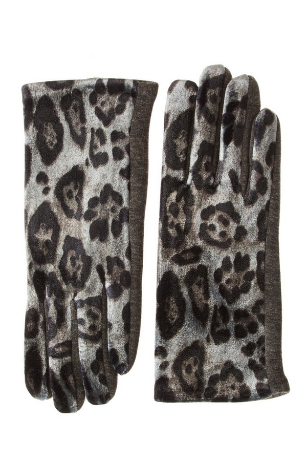 Grey Leopard Print Glove
