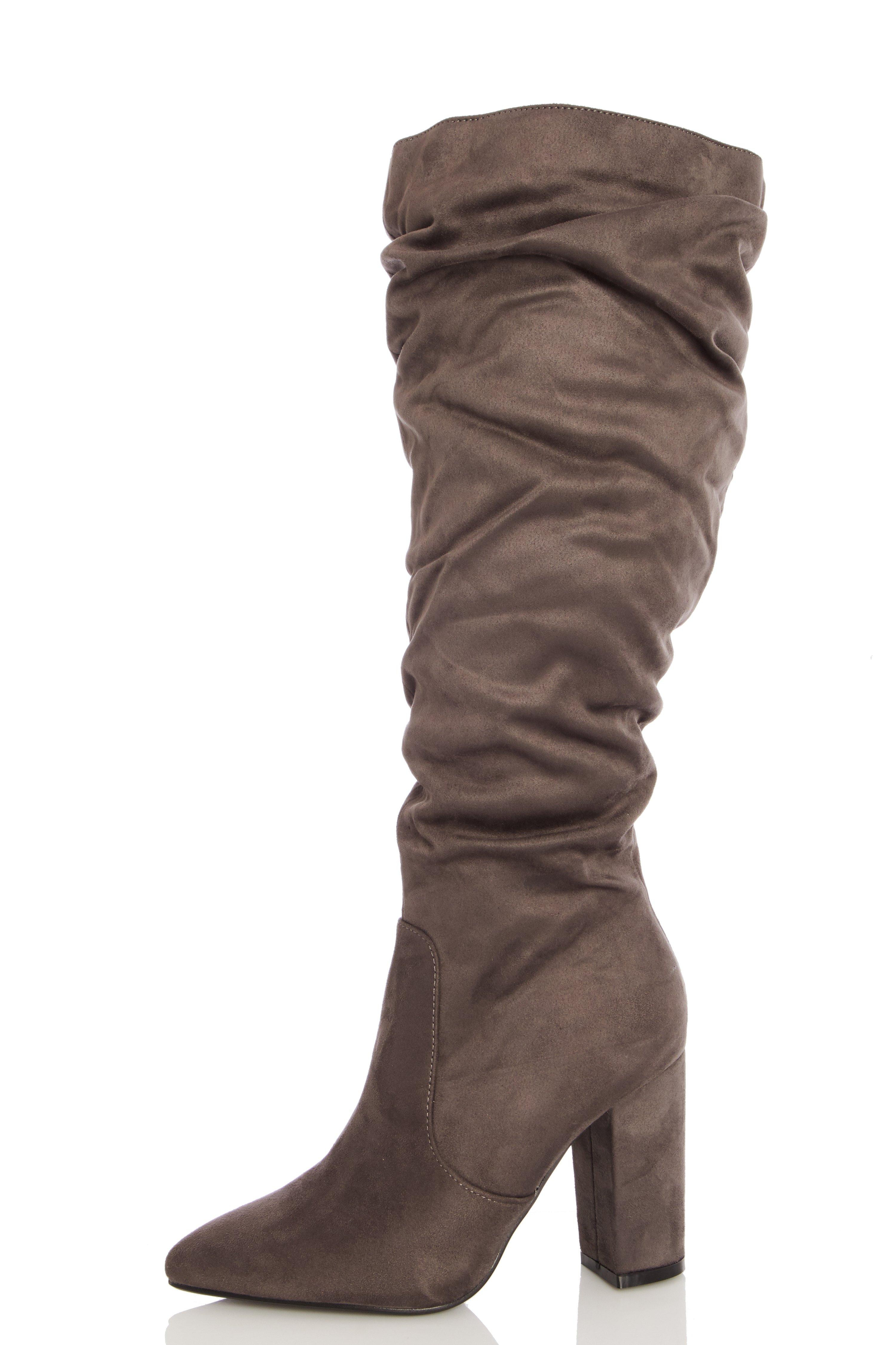 ruched thigh high boots