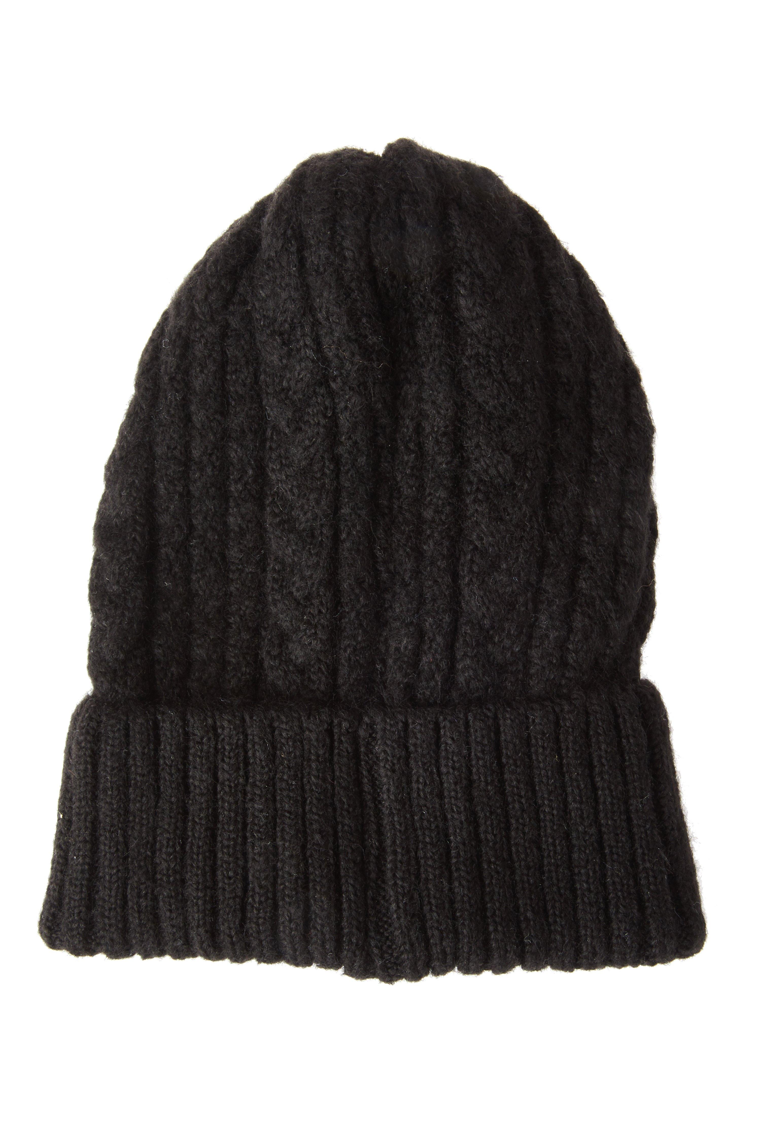 Black Knitted Hat - Quiz Clothing