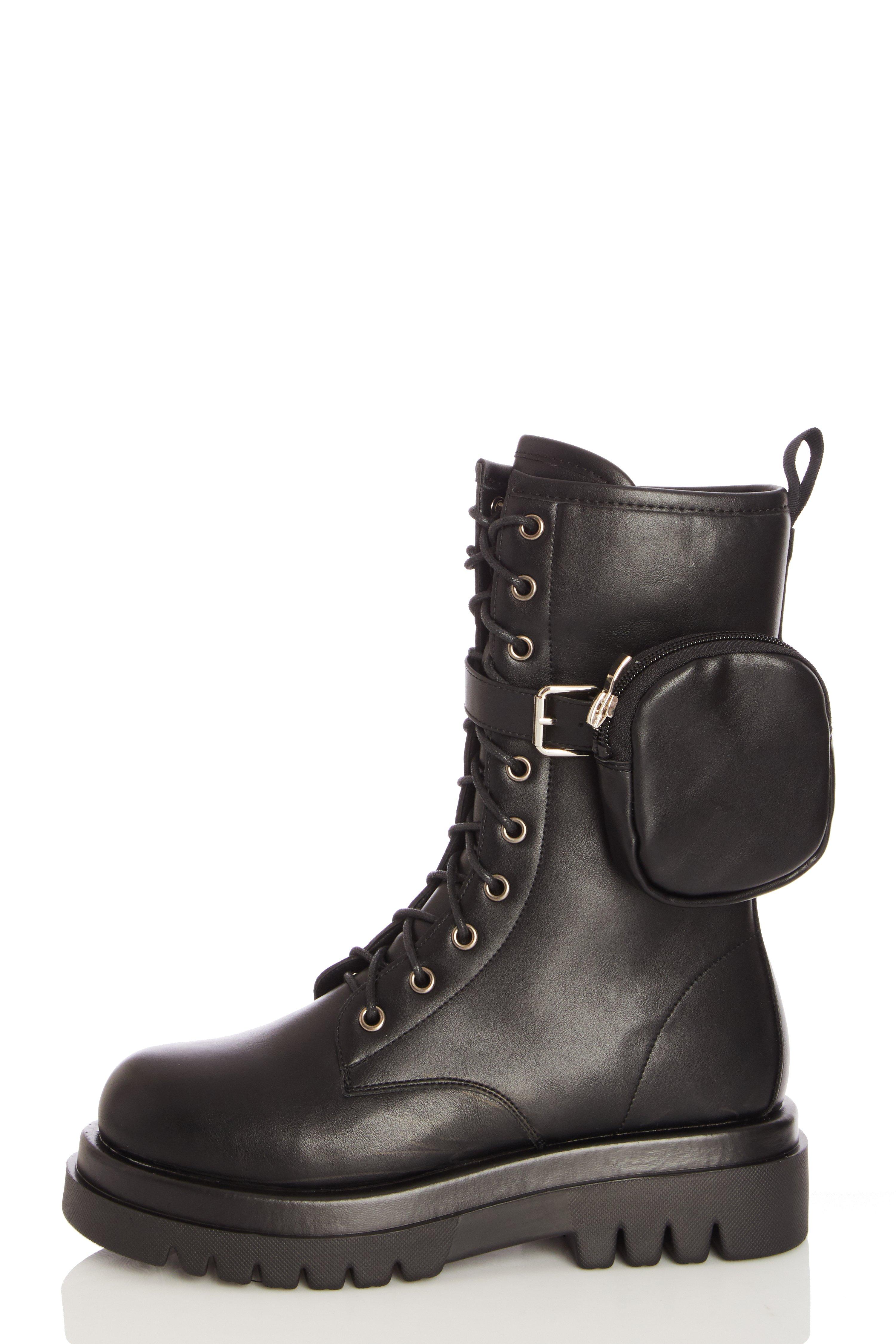 chunky boots with pouch