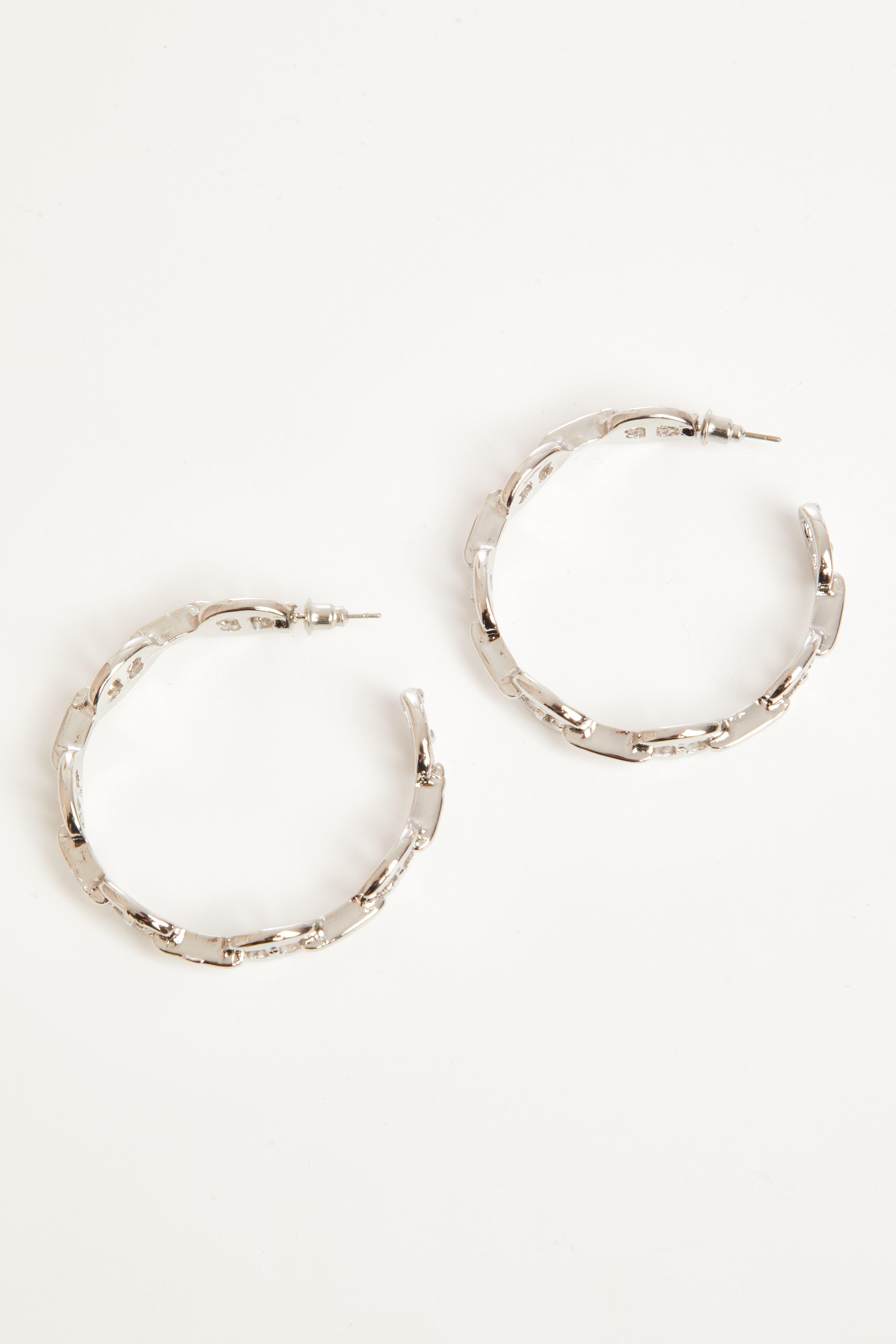 Silver Chain Hoop Earring Quiz Clothing