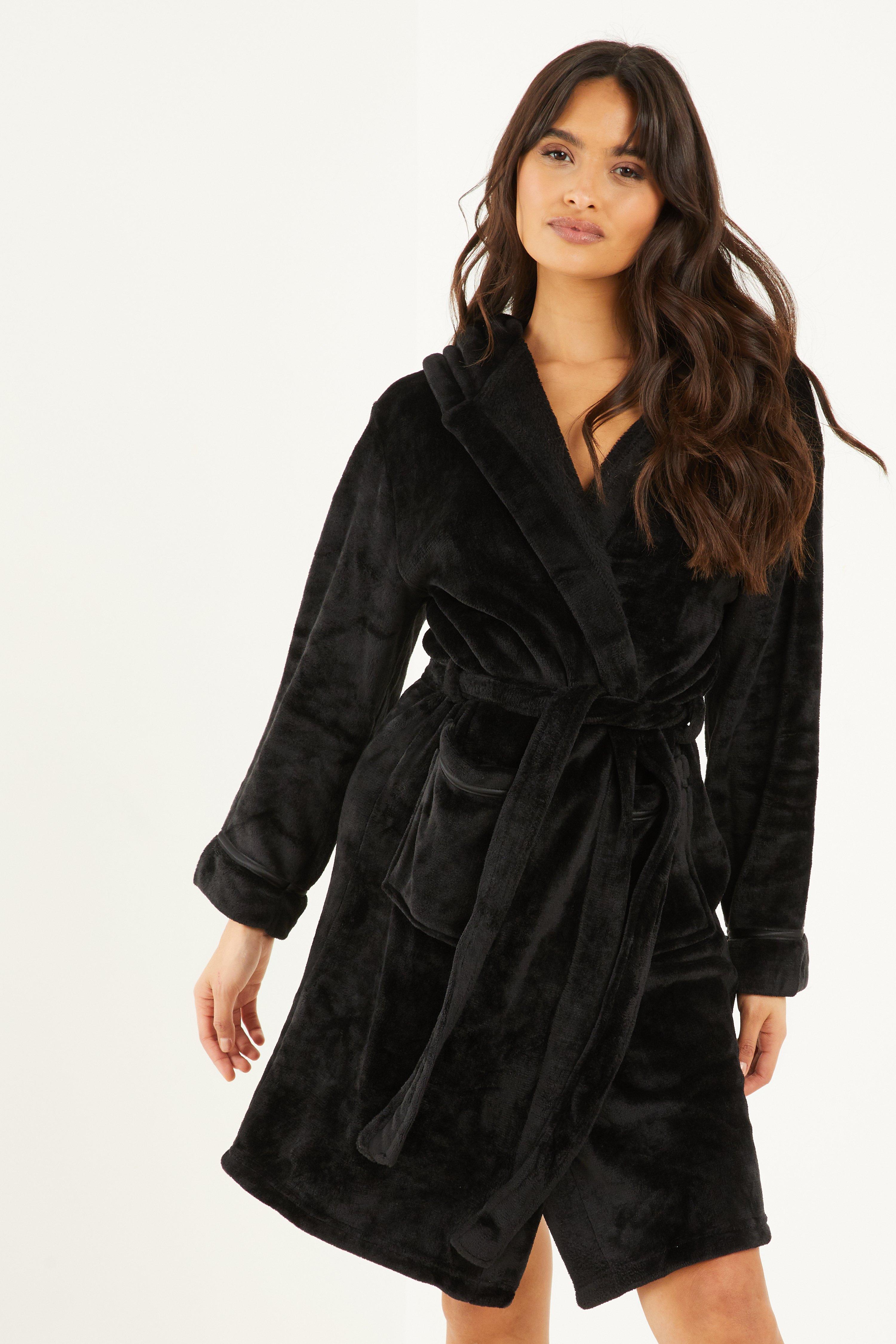 dressing gown womens black