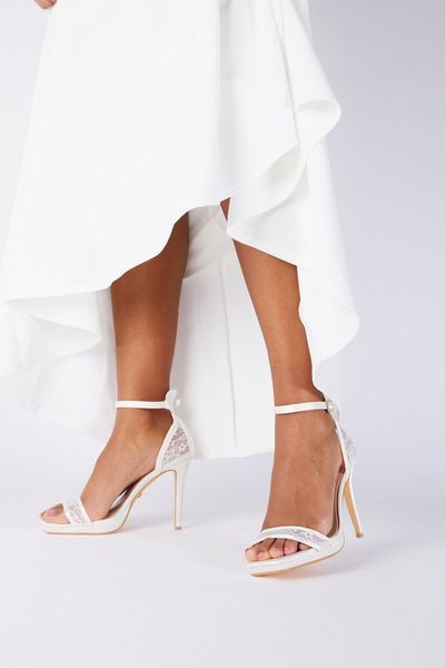 Bridal White Lace Heeled Sandal