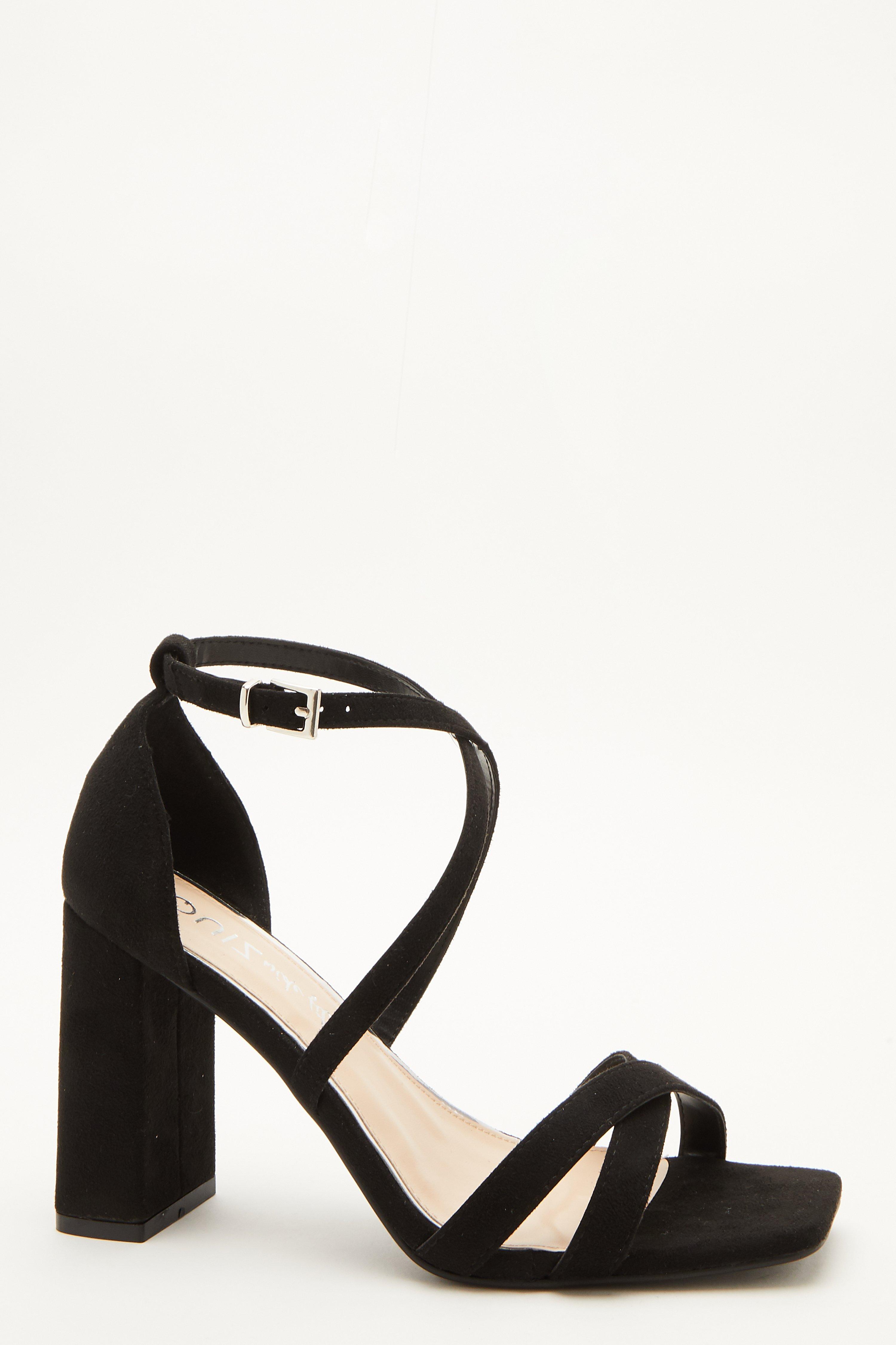 black strappy sandals wide fit