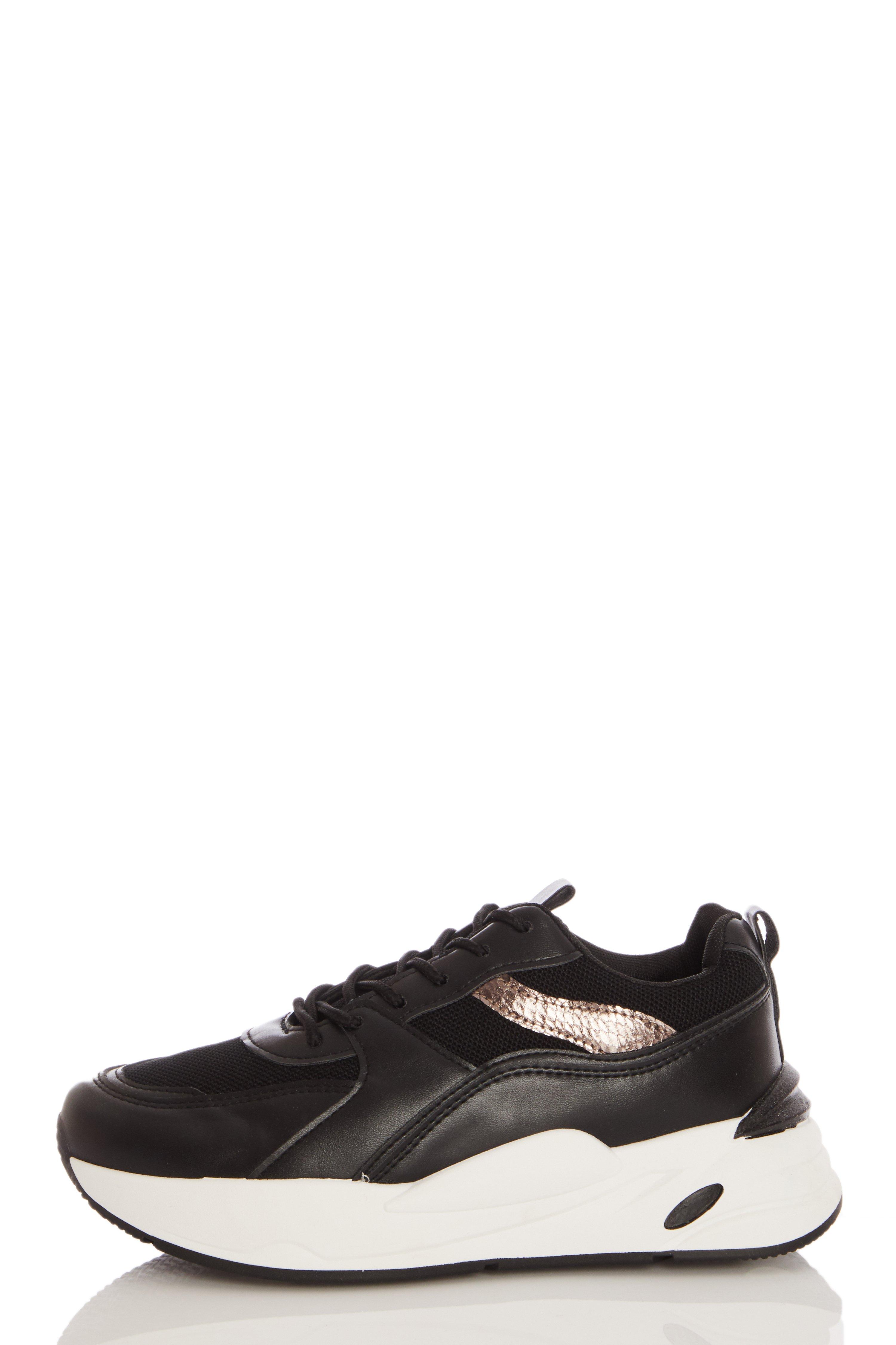 Black Chunky Trainers - Quiz Clothing