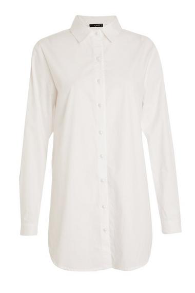 White Long Line Shirt
