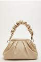 Nude Faux Leather Ruched Bag