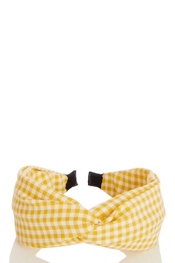 Yellow Gingham Headband