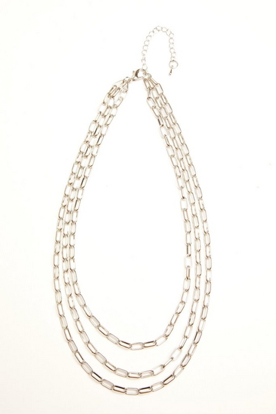 Silver Chain Layered Necklace