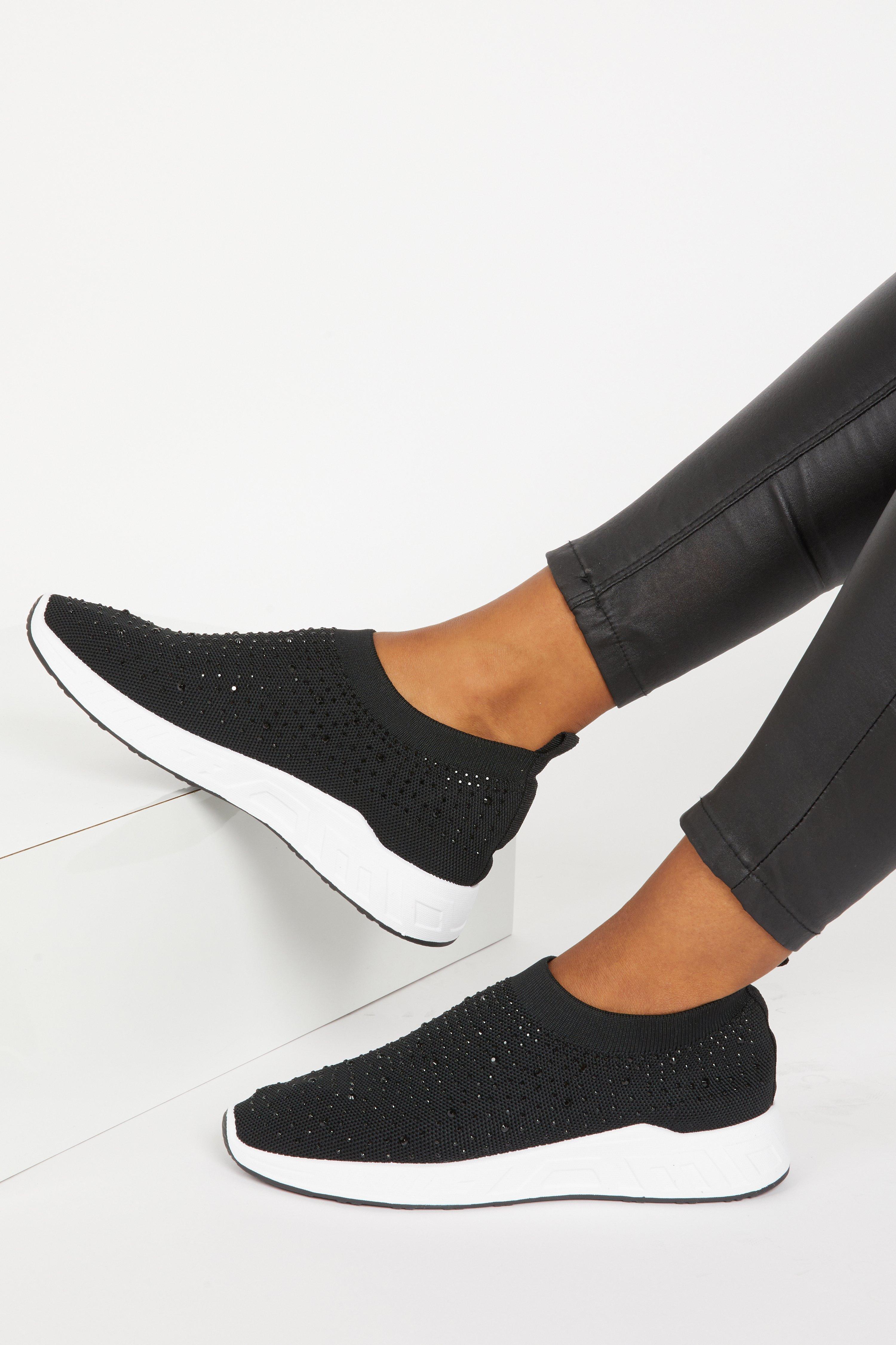 diamante black trainers