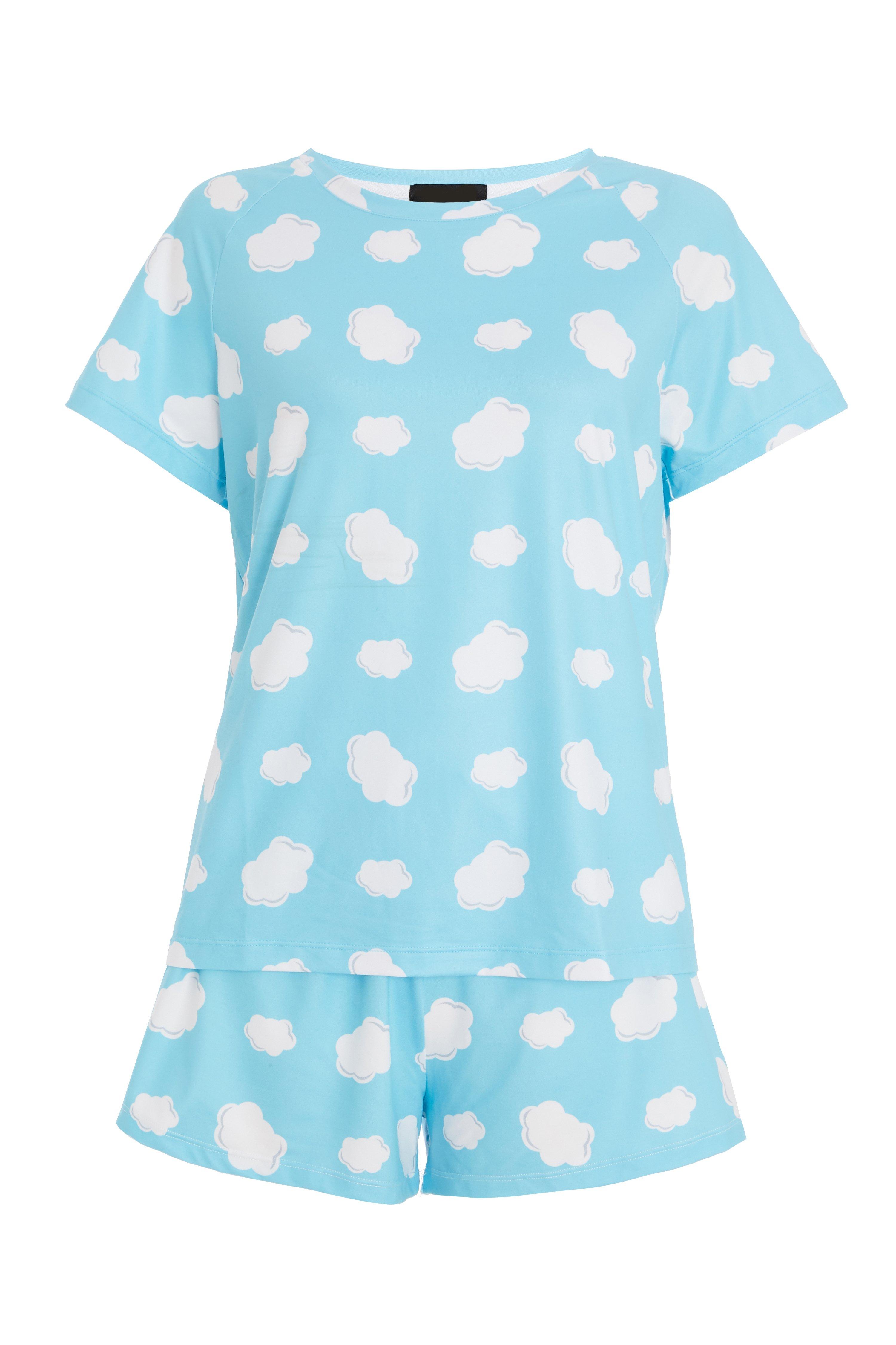 Blue Cloud Short Pyjama Set - Quiz Clothing