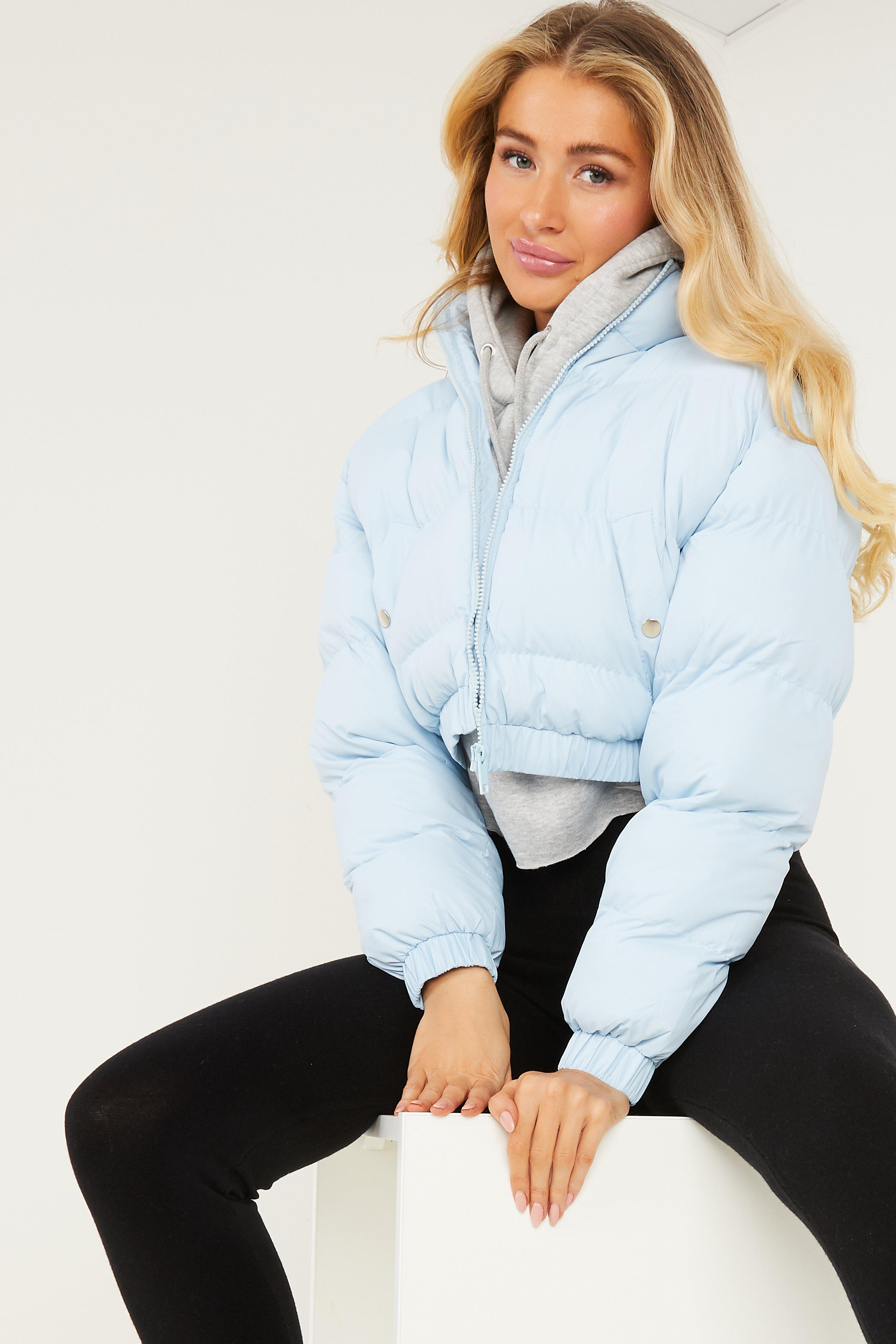 blue puff jacket