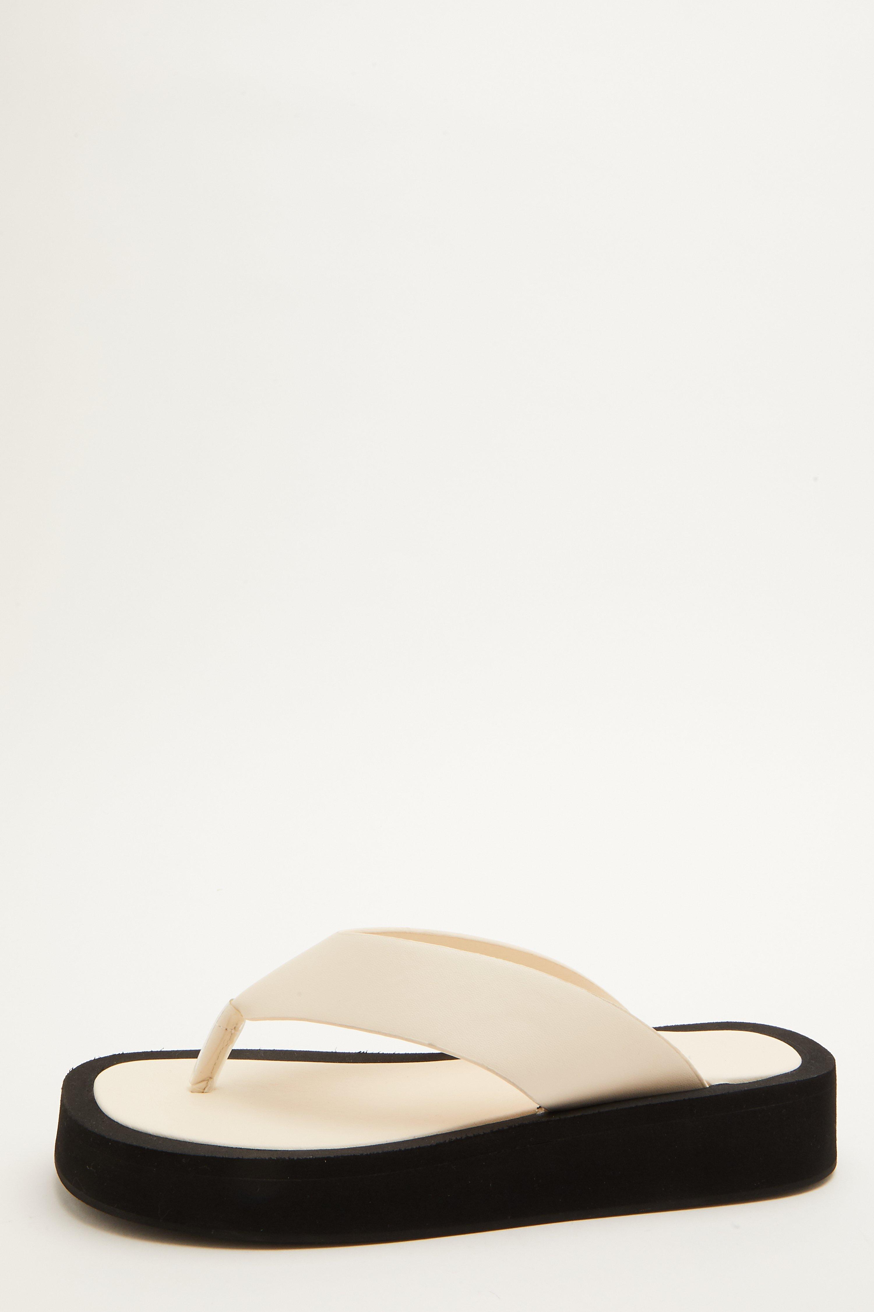 nude flatform sandals