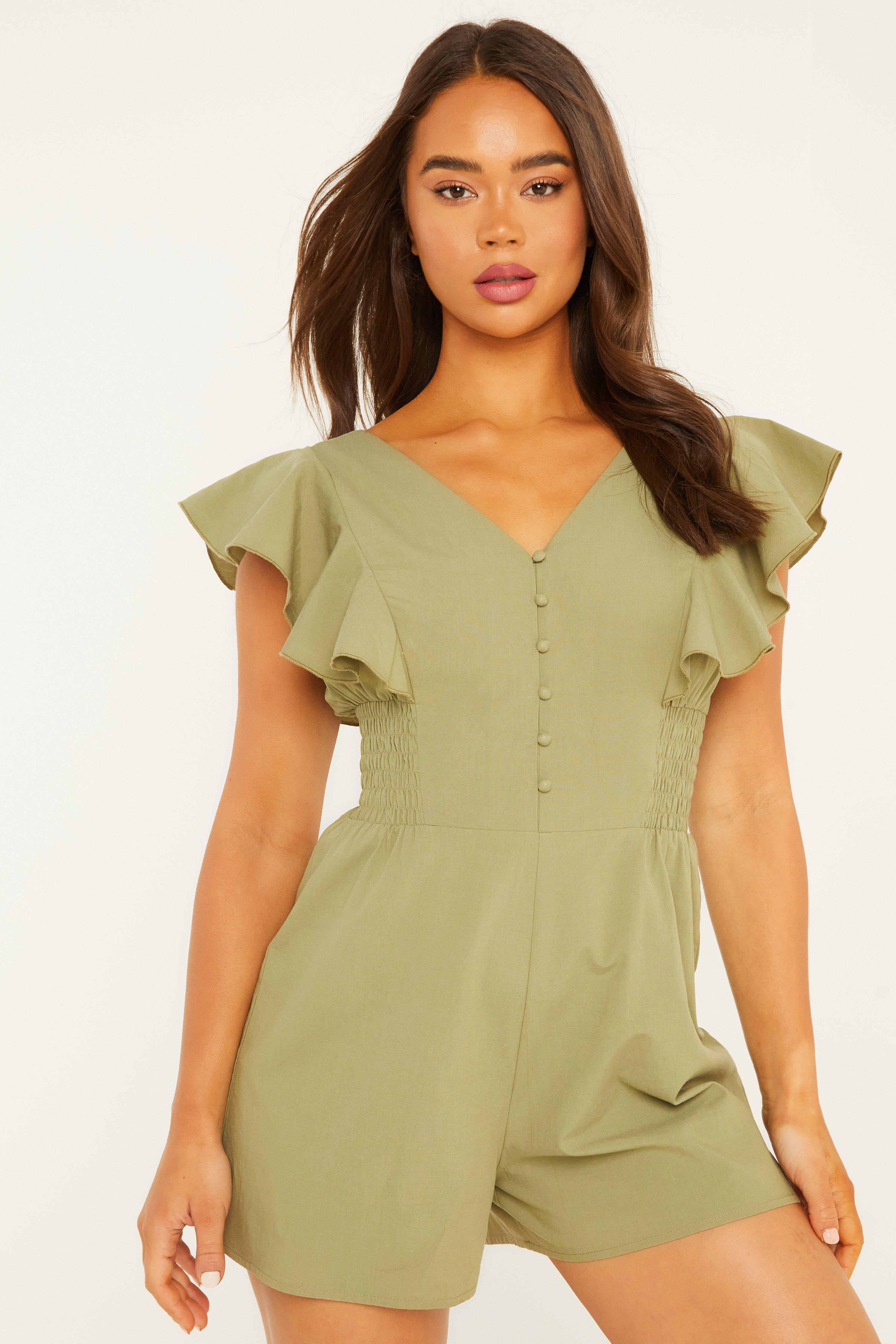 quiz green playsuit