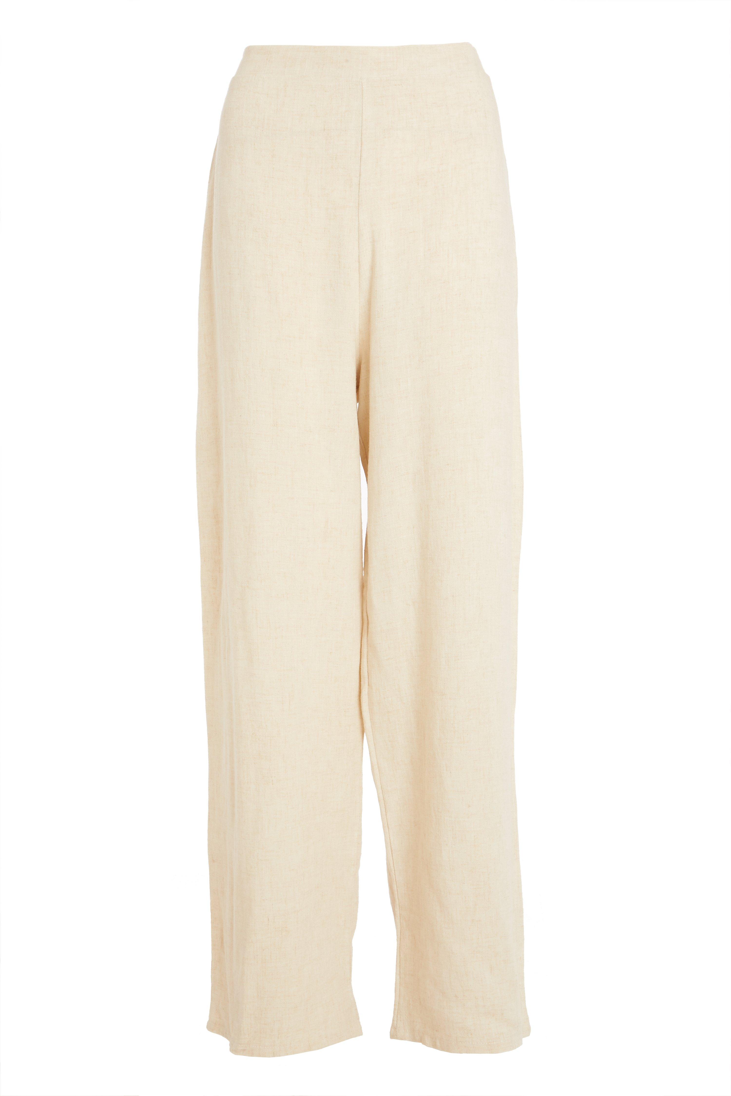 white linen palazzo trousers